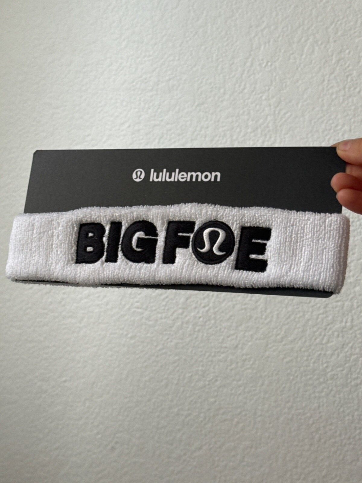 New Rare Big Foe Frances Tiafoe Lululemon White Headband Head Band BNP Paribas