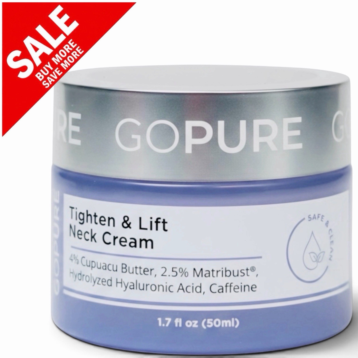 Authentic Go Pure GoPure Tighten & Lift Neck Firming Cream 1.7oz 50ml NIB 3/2028