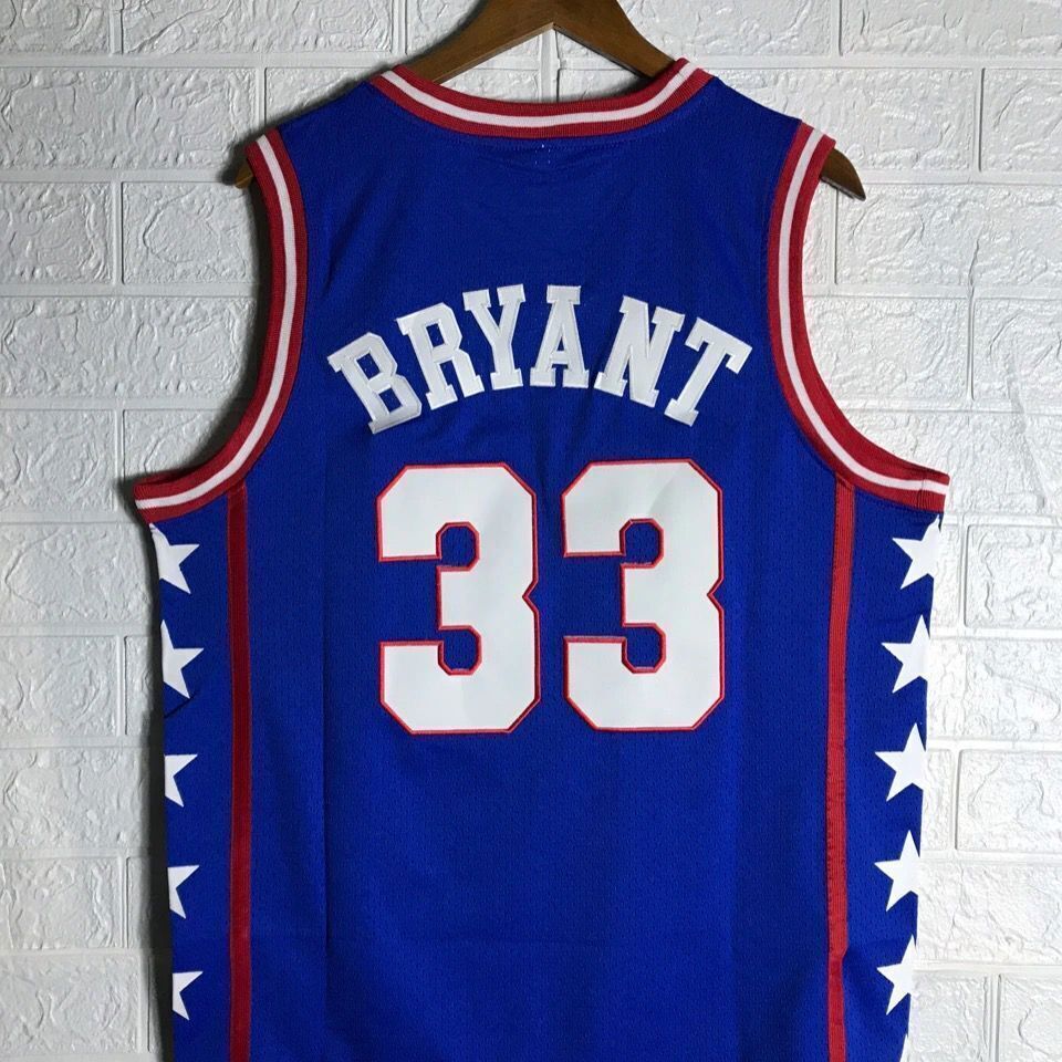 Throwback Retro Bryant #33 #8 Basketball Jersey Stitched Custom Size S-3XL Blue Throwback Retro Bryant #33 #8 Basketball Jersey Stitched Custom Size S-3XL Blue