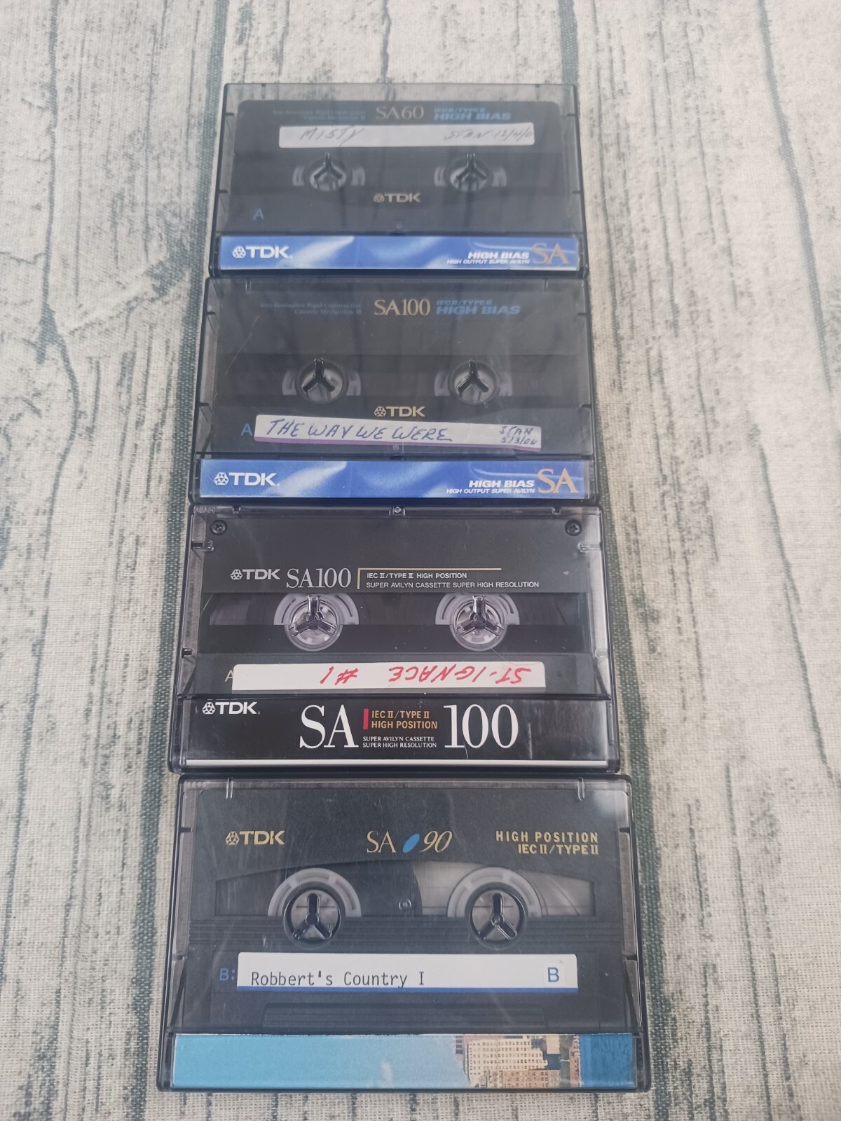 TDK SA 90 High Bias Type II Super Avilyn Cassette Tapes Lot of (4) Pre-recorded TDK SA 90 High Bias Type II Super Avilyn Cassette Tapes Lot of (4) Pre-recorded