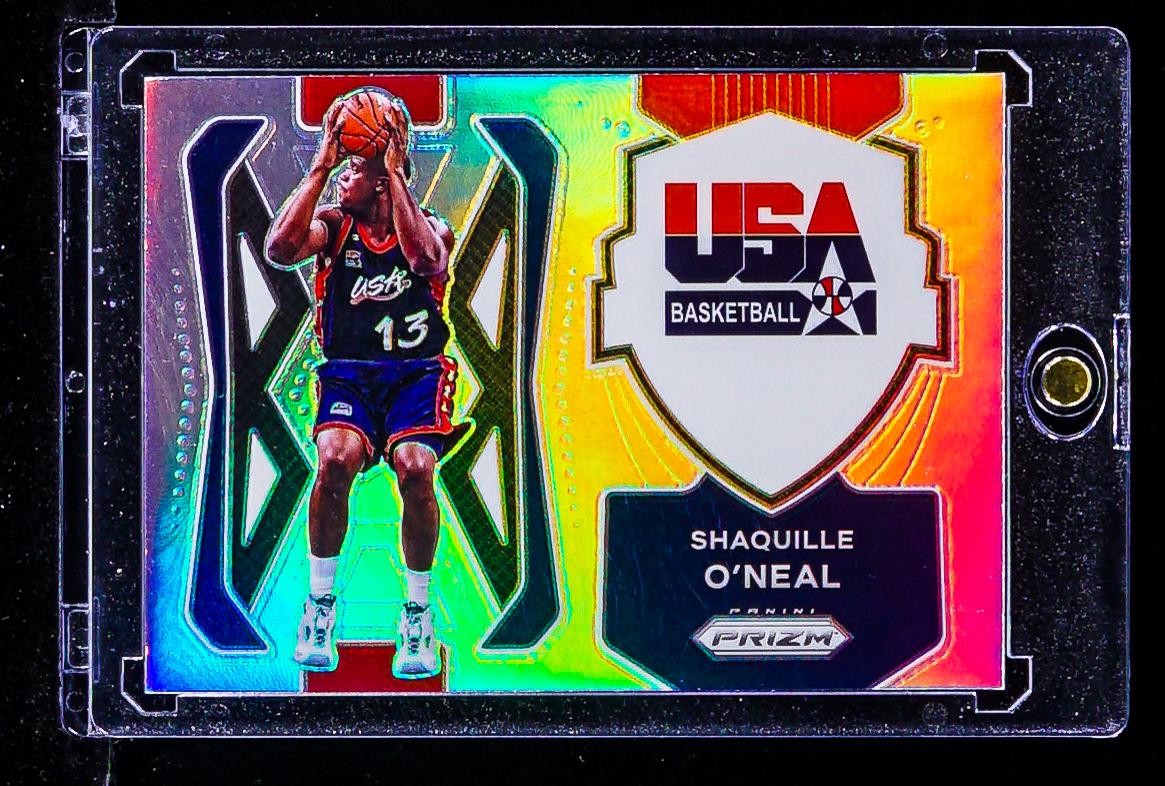 Shaquille O'Neal RARE REFRACTOR TEAM USA INVESTMENT CARD 2021-22 Panini Prizm
