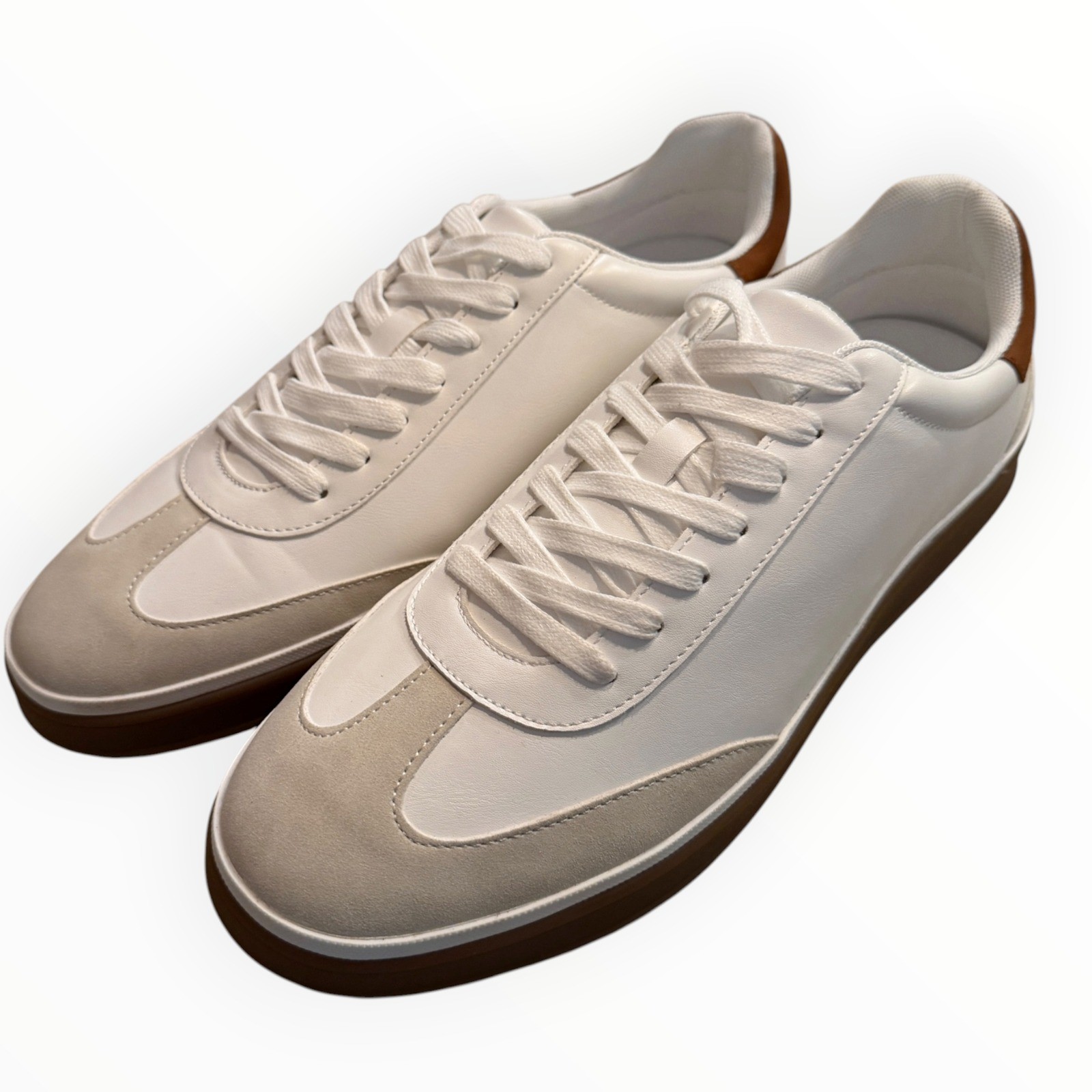 Bruno Marc Retro Casual Fashion Sneakers Mens 13 White New Low Top BMUMFN2554