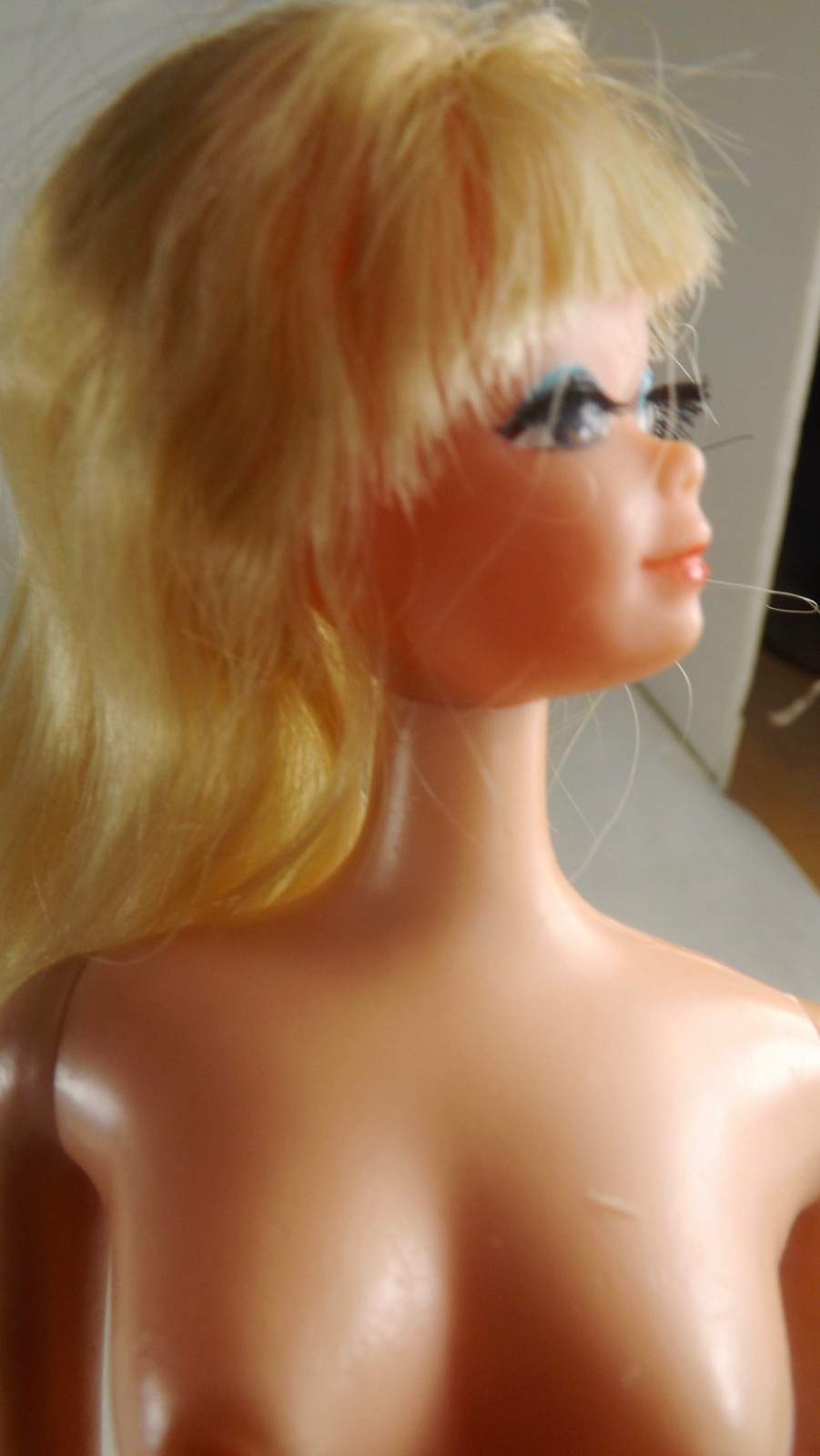 Vtg 1966 Twist N Turn TNT Blonde BARBIE PJ Rooted Lashes Japan Puff N Play Table