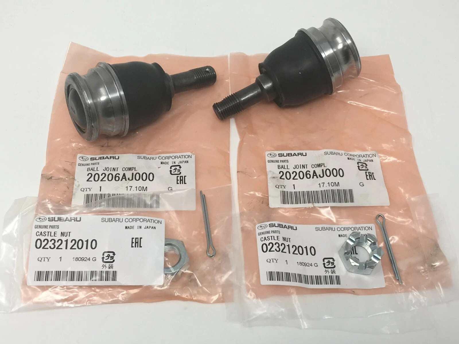 NEW Genuine OEM Front Lower Ball Joint Set Of 2 for Subaru 20206AJ000