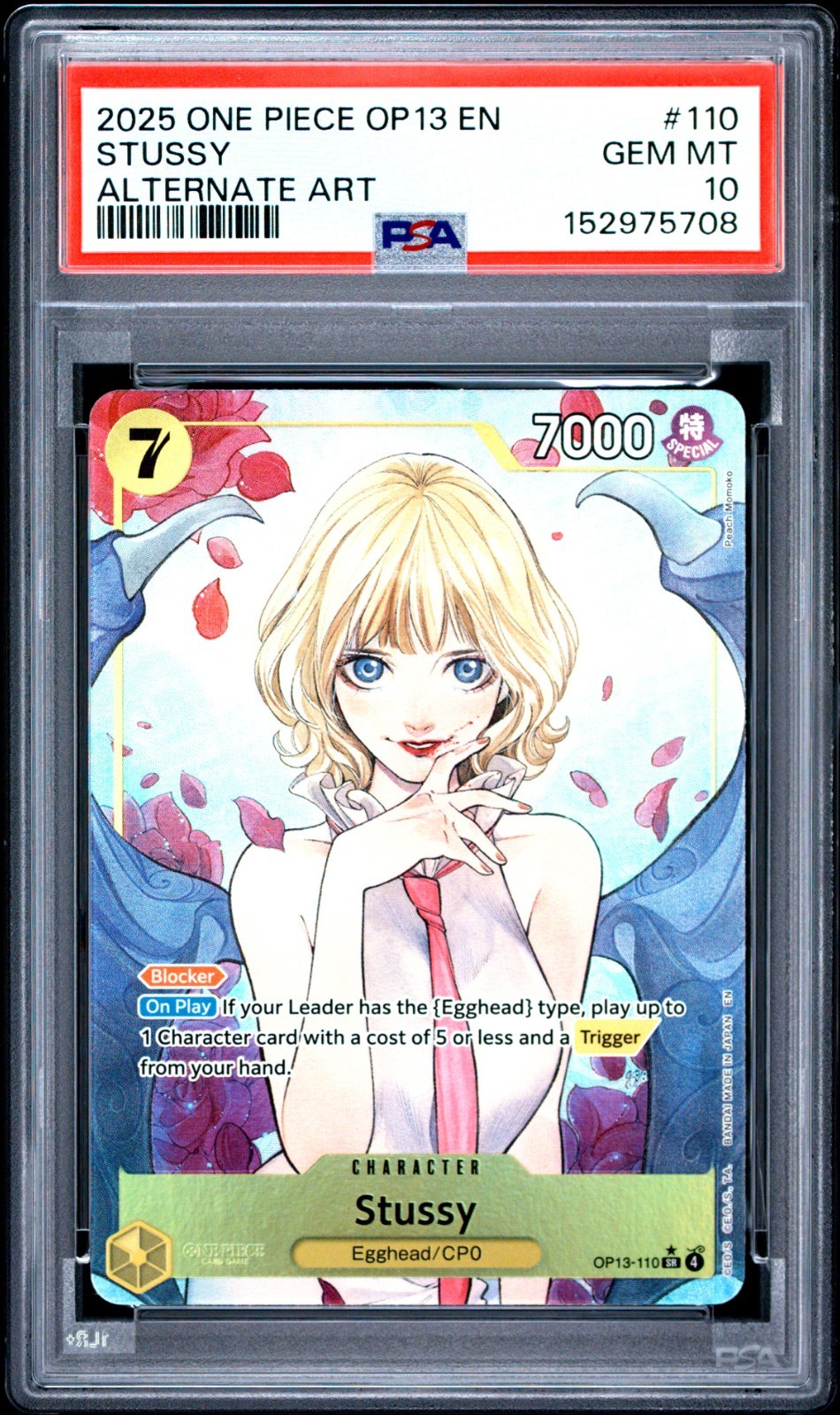 Stussy PSA 10 One Piece English Card 2025 OP13-110 Carrying On His Will Alt Art