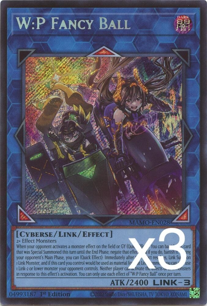3X Yugioh W:P Fancy Ball MAMO-EN028 Secret Rare 1st Edition NM