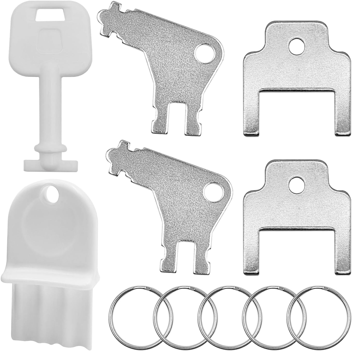 6 Pcs Universal Paper Towel Dispenser Key, with 5 Key Rings, Replacement Key 6 Pcs Universal Paper Towel Dispenser Key, with 5 Key Rings, Replacement Key
