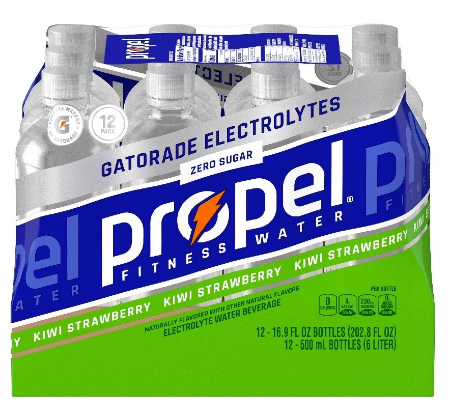 Propel Kiwi Strawberry Electrolyte Water, Zero Sugar, 16.9 oz ,12 Pack.