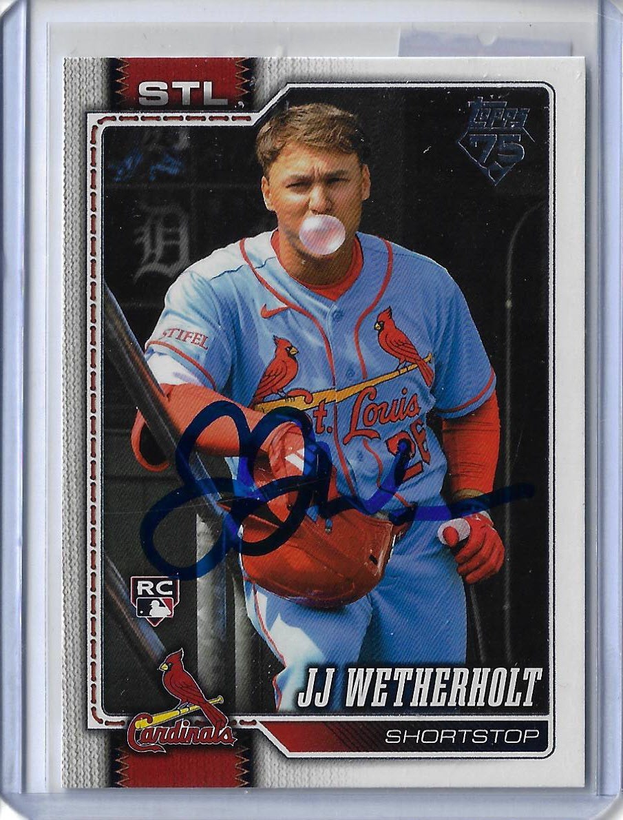 JJ Wetherholt Autographed 2026 Topps 698 Short Print Rookie Card 2026 NL ROY