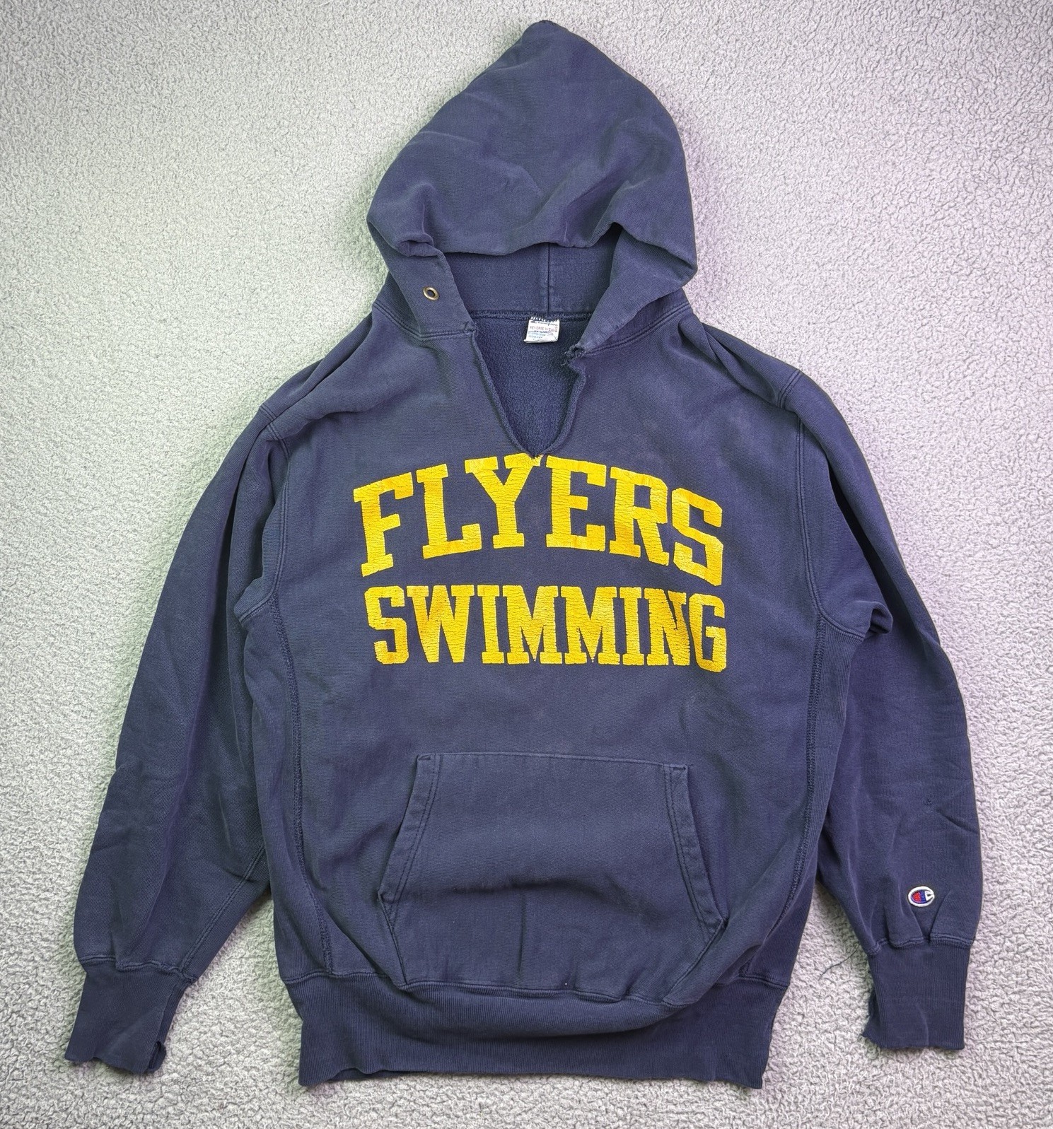 VTG Champion Reverse Weave Hoodie Mens 2XL Blue 80s 90s Flyers Swimming Back USA VTG Champion Reverse Weave Hoodie Mens 2XL Blue 80s 90s Flyers Swimming Back USA
