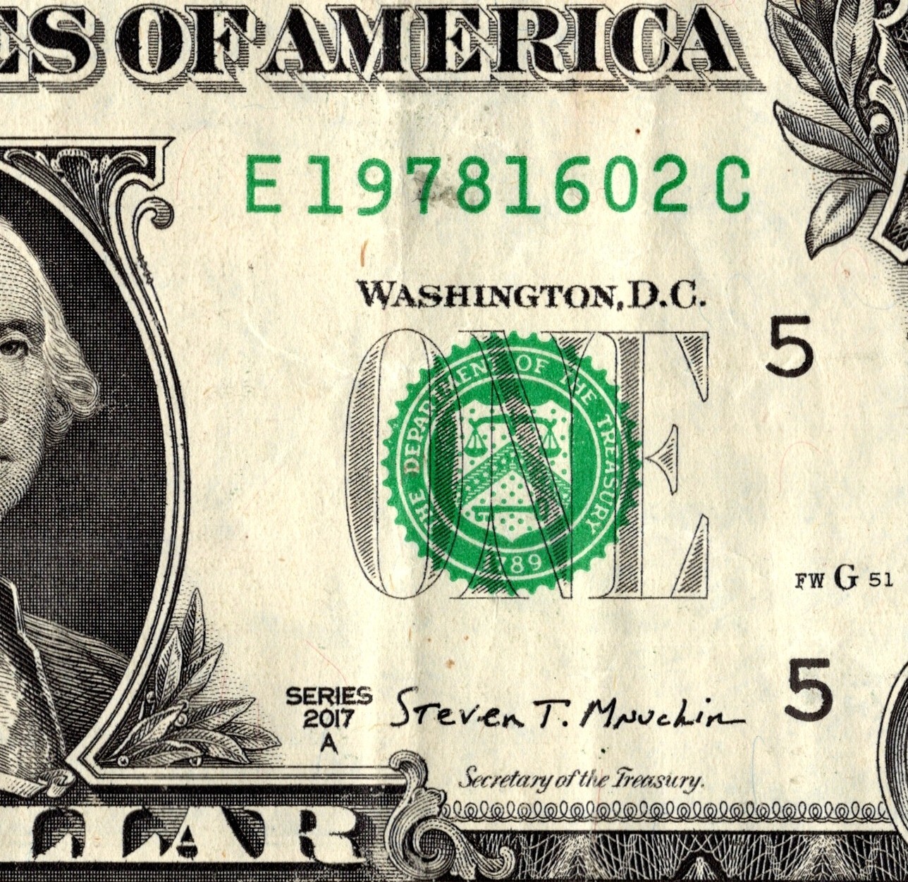 Feb 16 1978 Birthday Note Fancy Serial Number One Dollar Bill E19781602C