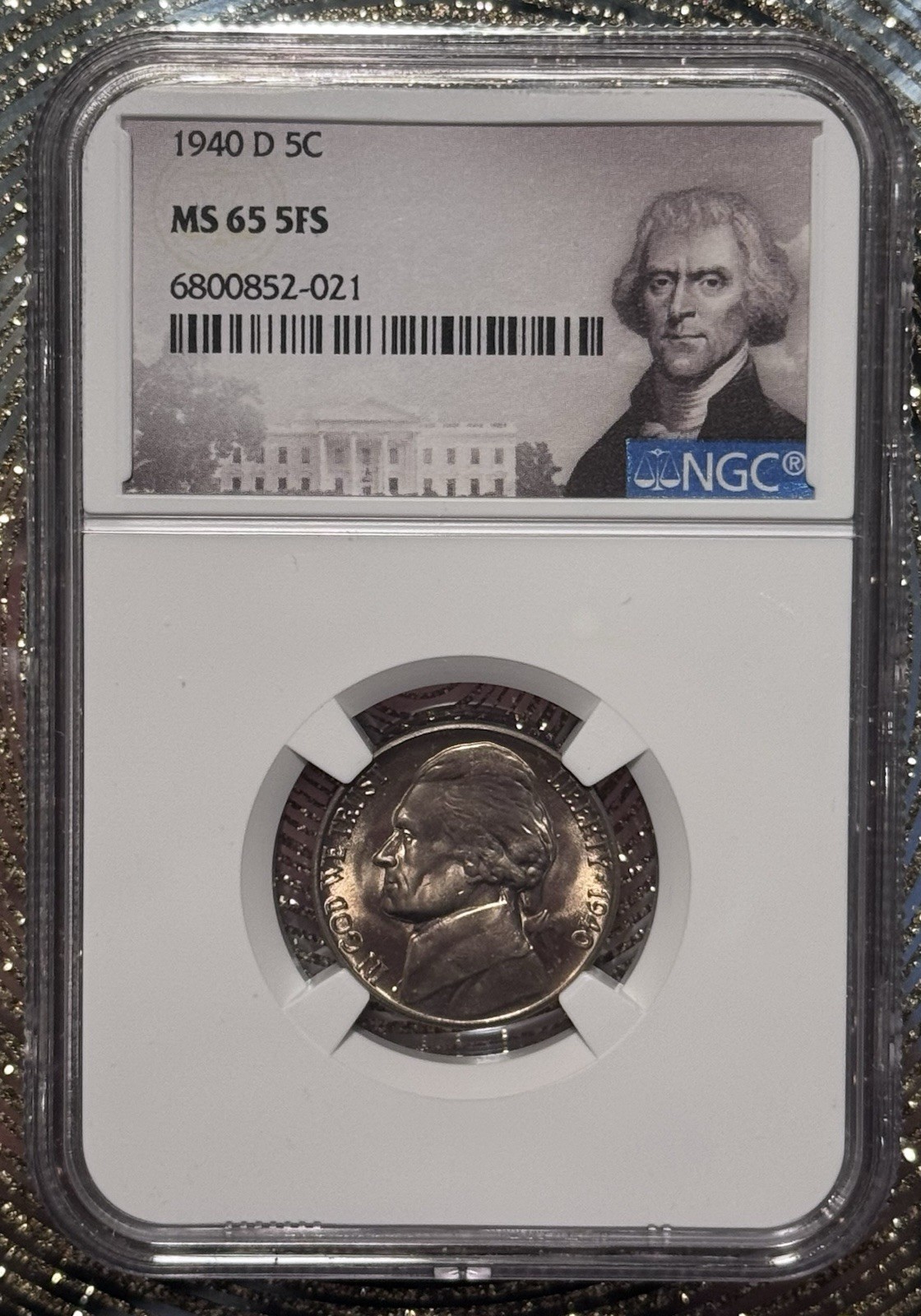 1940 D 5c  NGC MS 65 5FS