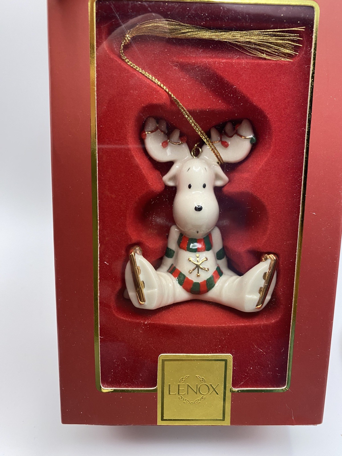 Vintage Lenox Moosecapades Porcelain Christmas Ornament 775559