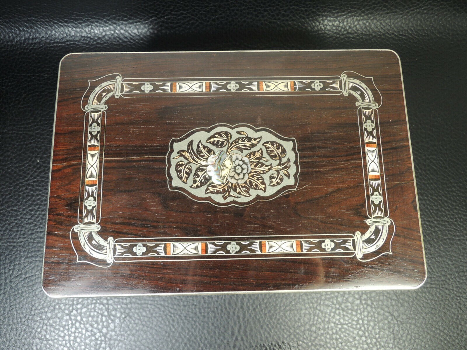 Antique Austria Germany Finely inlaid Trinket Jewelry Box c.1880s