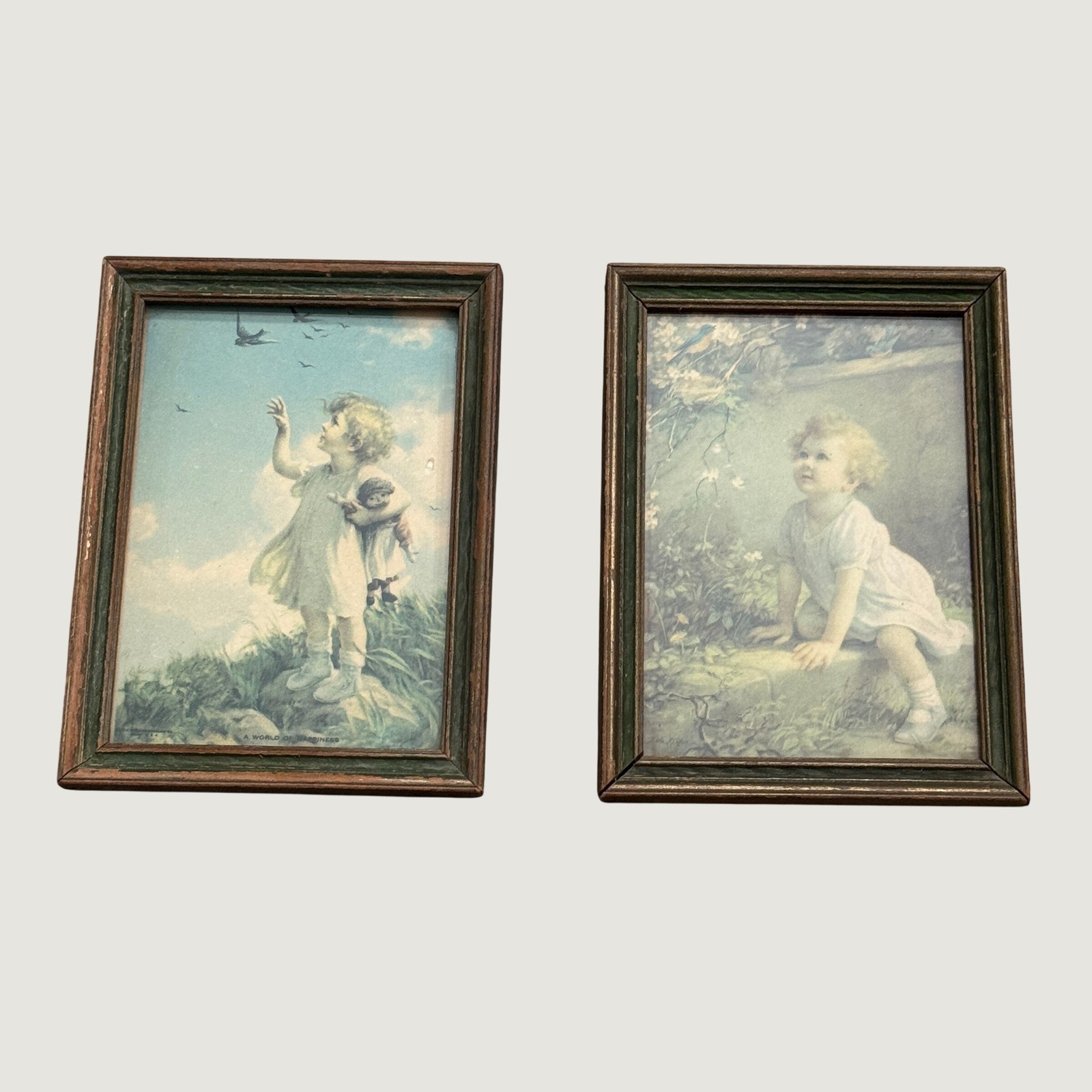 Pair of Vintage Zula Kenyon Children Framed Prints