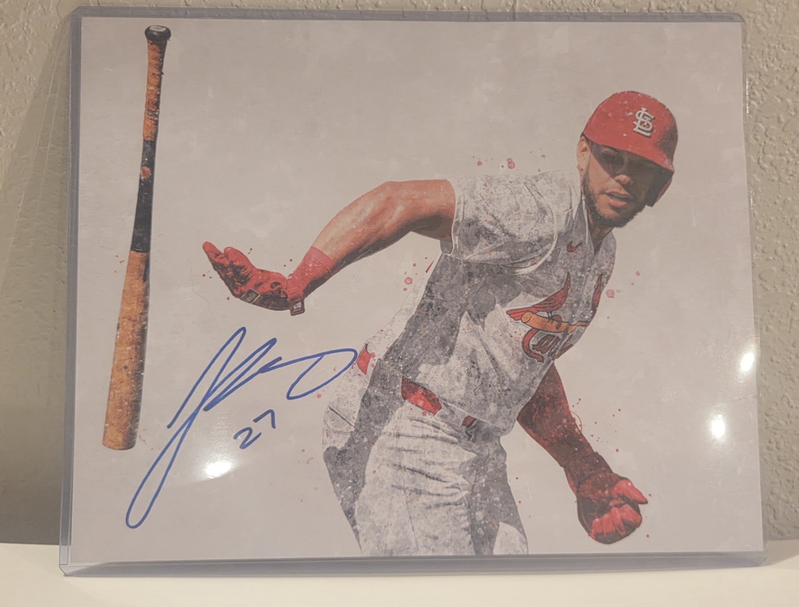 Joshua Baez 8x10 Baseball Drip AUTO -3 HRs In 3 ABs, MLB History One of a Kind