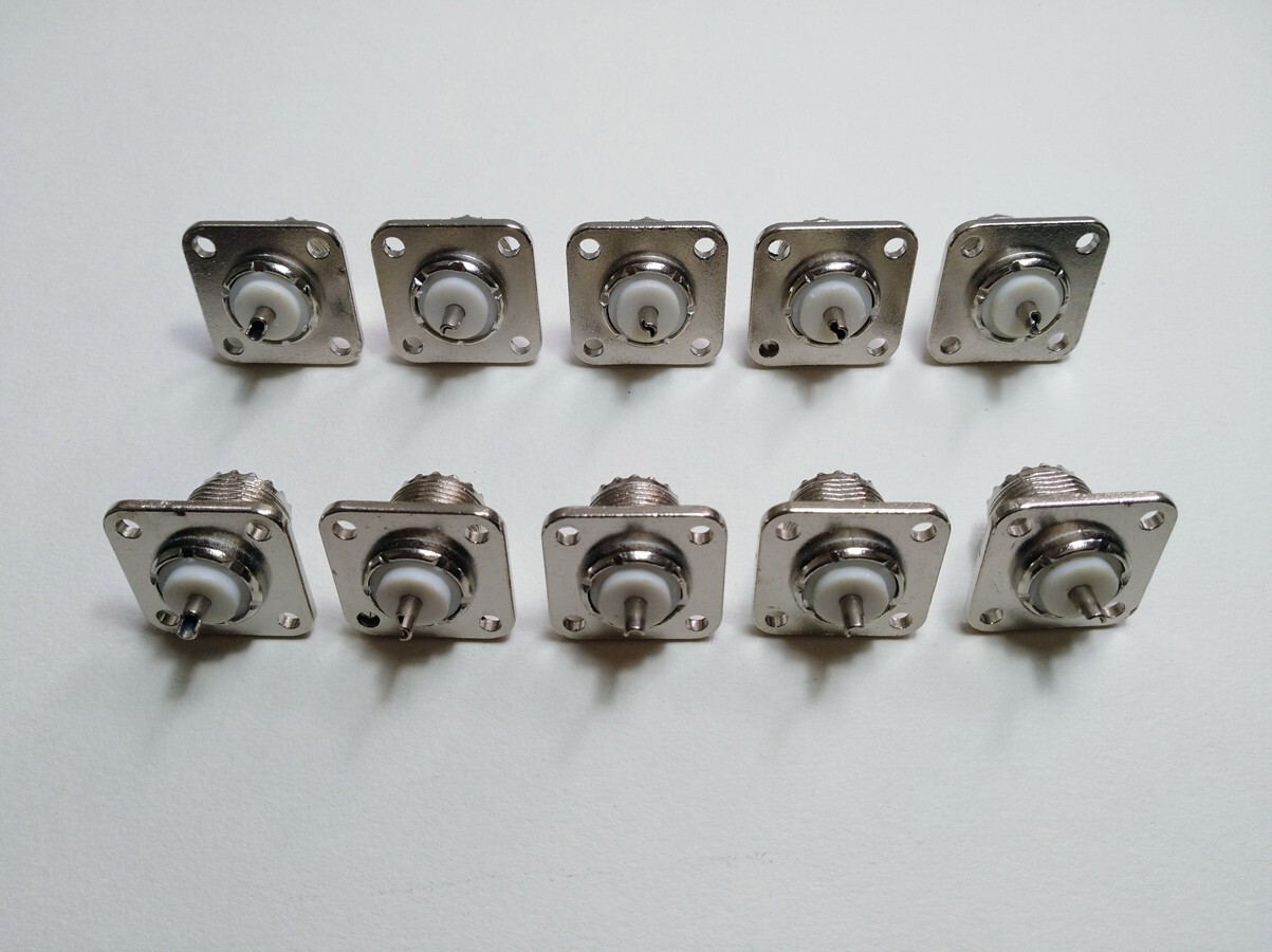 10 Pcs UHF female SO239 panel chassis mount coax cable connectors US Stock N260