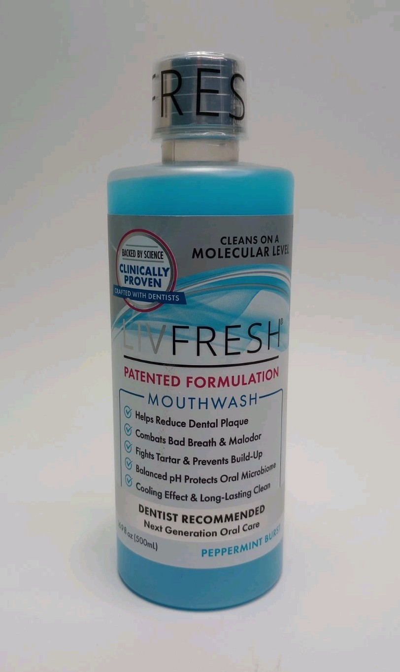 LIVFRESH Mouthwash Peppermint Burst 16.9 fl oz Tartar Plaque Control LIVFRESH Mouthwash Peppermint Burst 16.9 fl oz Tartar Plaque Control