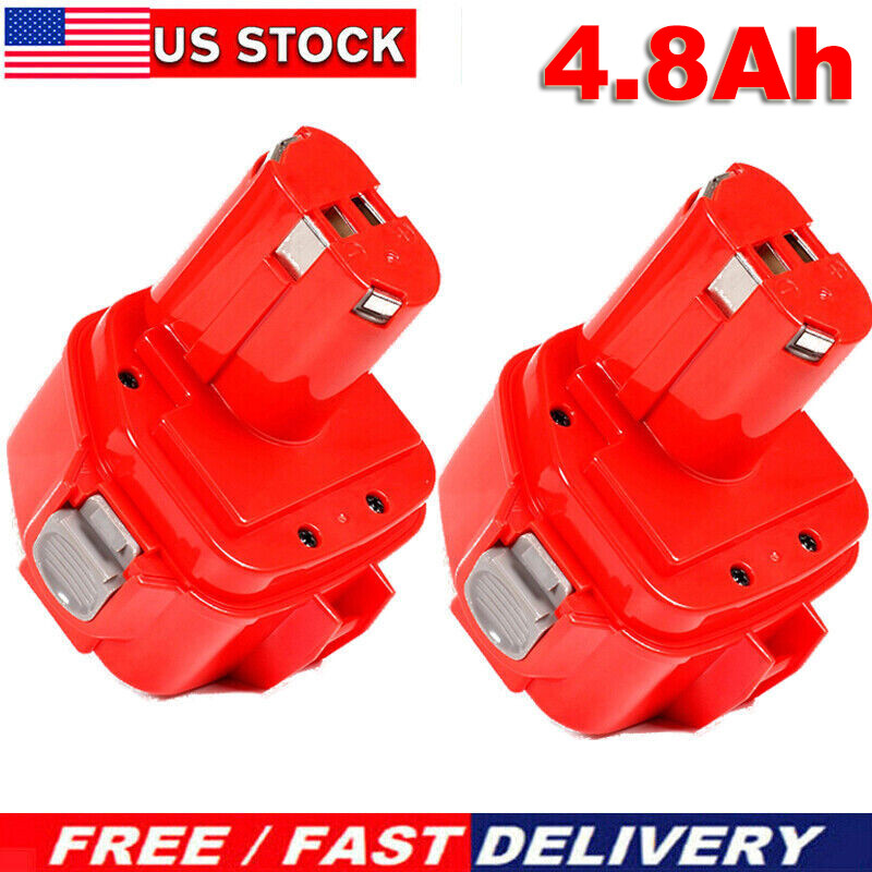 2PACK 4.8Ah 12V NiMh Battery for MAKITA 1200 1222 1220 1201 1233 1234 1235 PA12
