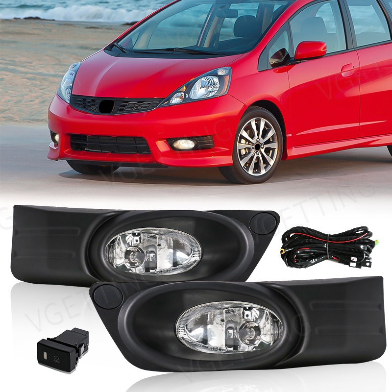 For 2012-2013 Honda Fit Sport Halogen Fog Lights Wire Kit Front Bumper Lamps