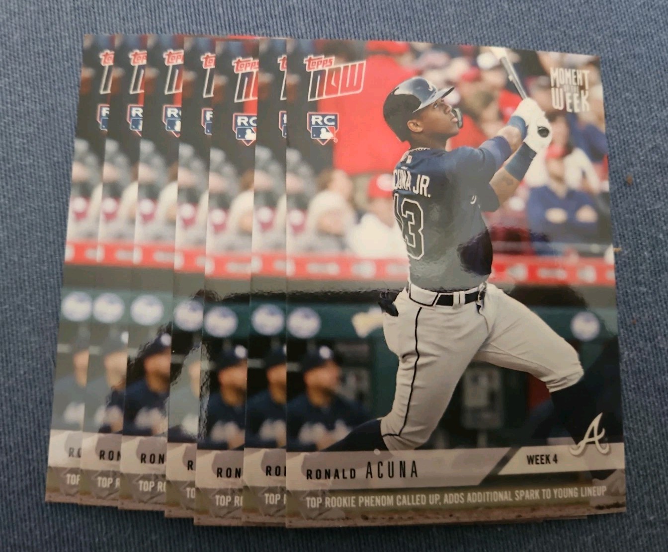 2018 Topps Now Moment Of The Week Ronald Acuna #MOW-4 Braves Rookie RC Qty. Disc
