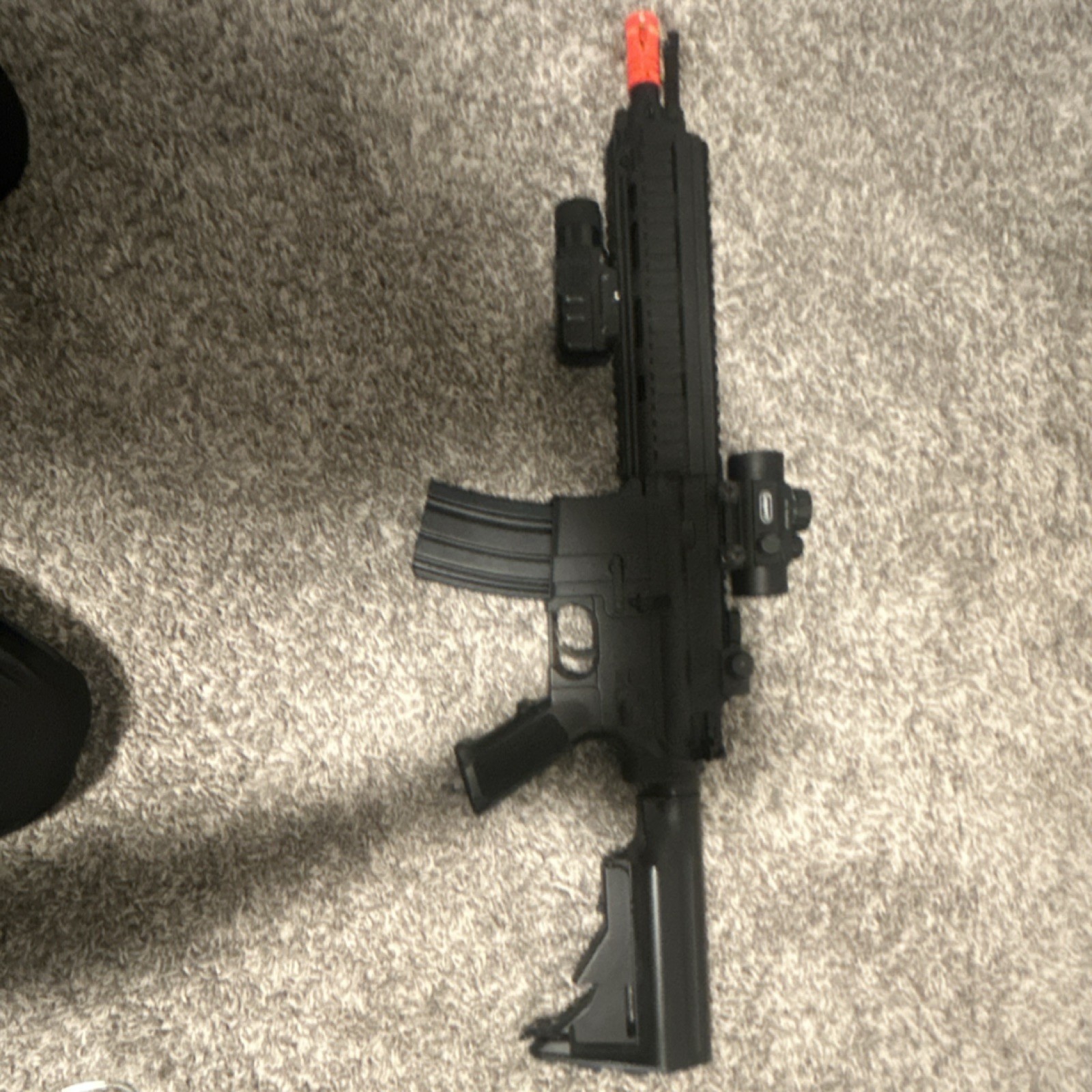 Electric Airsoft Rifle w/ Red/Green Dot Sight, Tactical Flashlight, Adjustable …