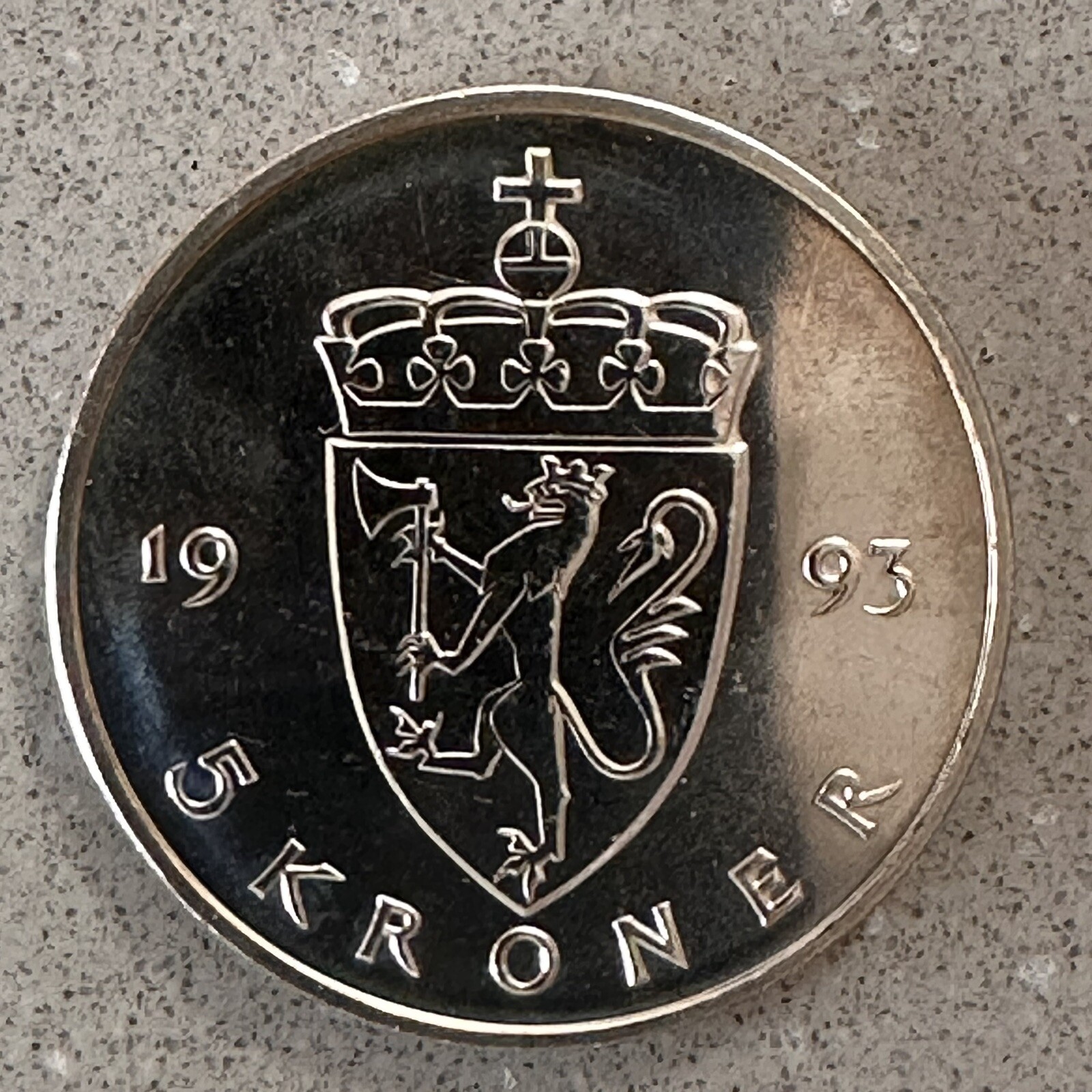 NORWAY 5 KRONER 1993 - UNC