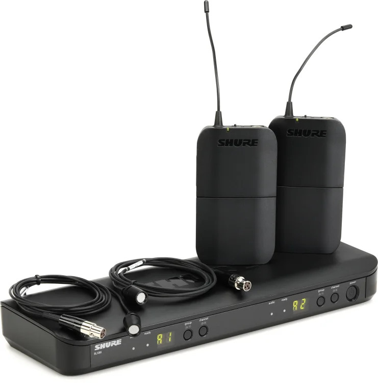 Shure BLX188/CVL Dual Channel Wireless Lavalier System - H9 Band