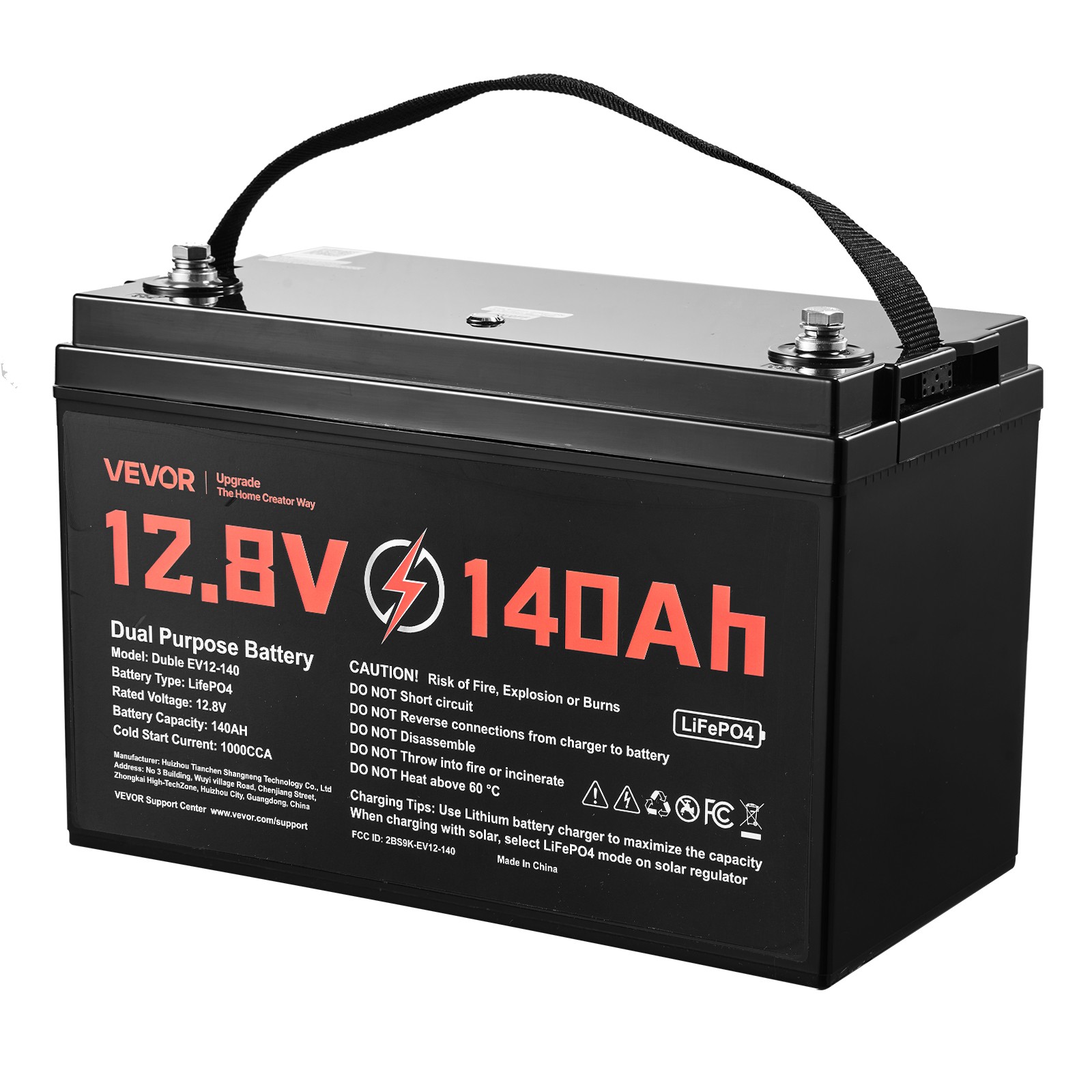 Uimoso 12V 140Ah Dual Function LiFePO4 Lithium Battery & 1000 CCA for Starting