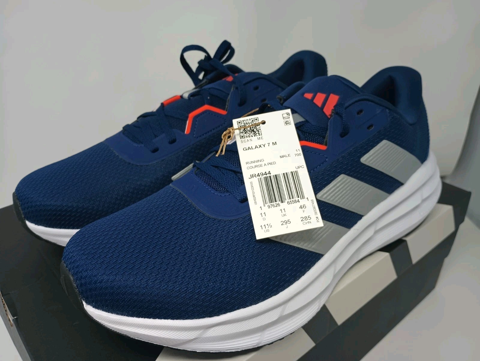 Adidas Galaxy 7 Blue/Silver/Red Running Sneakers Mens Size 11.5 NEW NIB