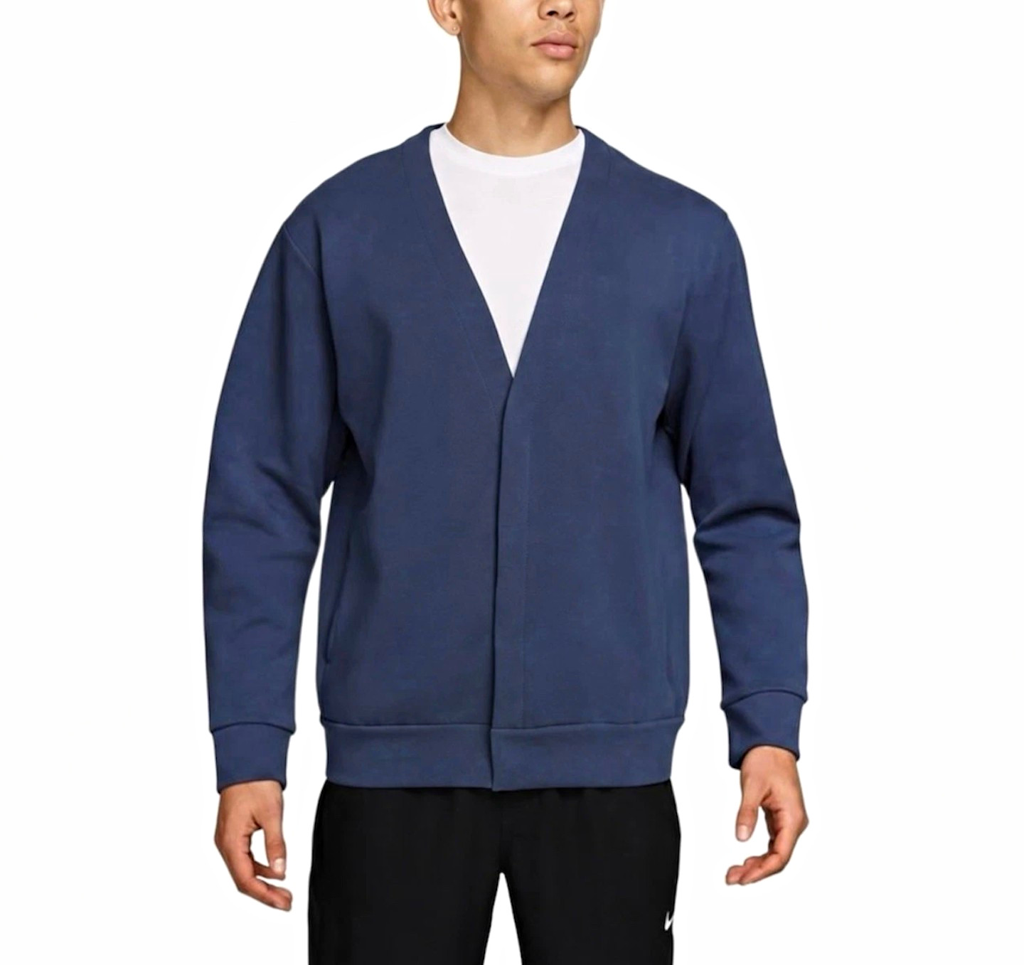 Nike 24.7 ImpossiblySoft Dri-FIT Cardigan Men\'s L Tall Navy HQ6946-451 NWT 