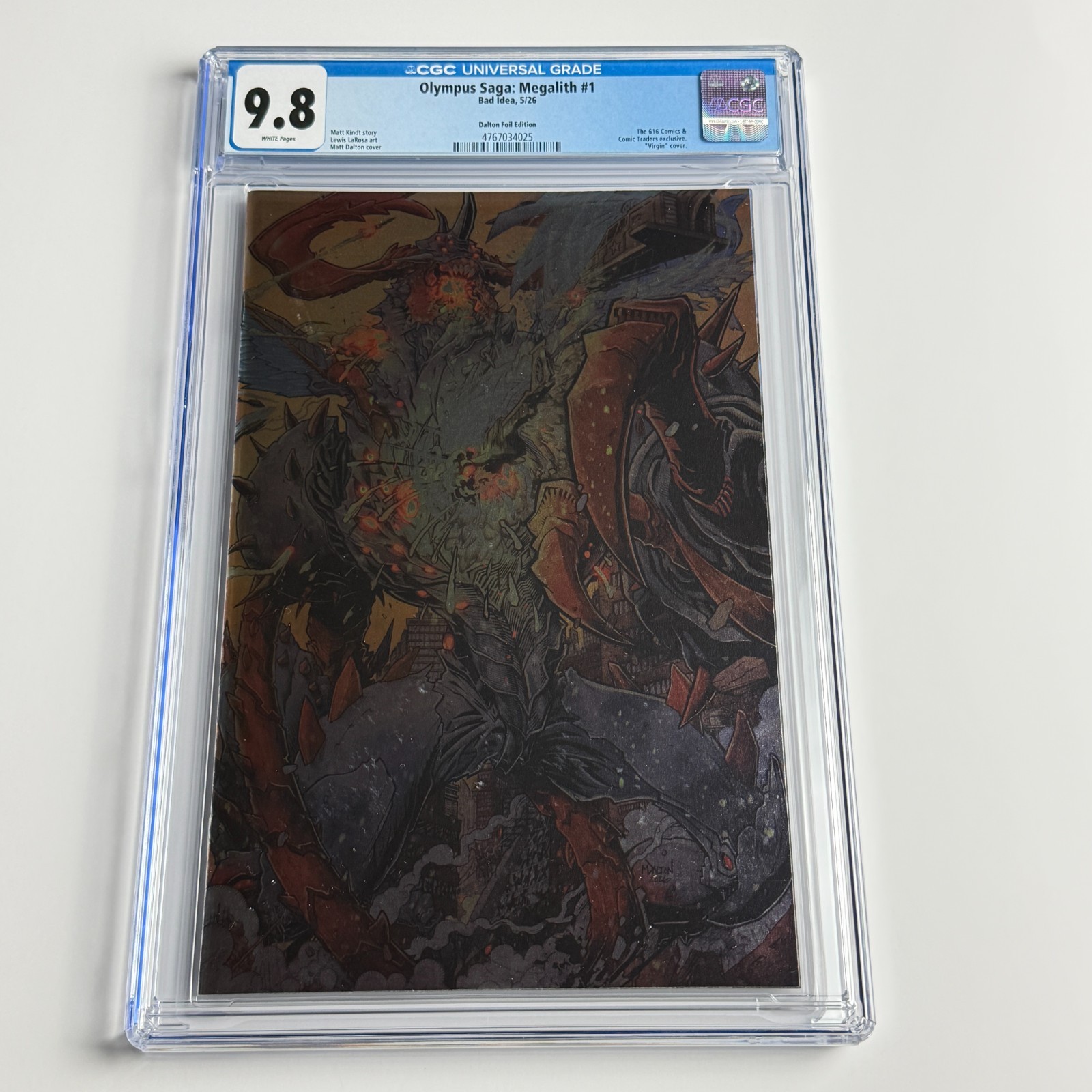 Olympus Saga Megalith #1 CGC 9.8 Matt Dalton Foil Virgin 616 Comics Ltd 500