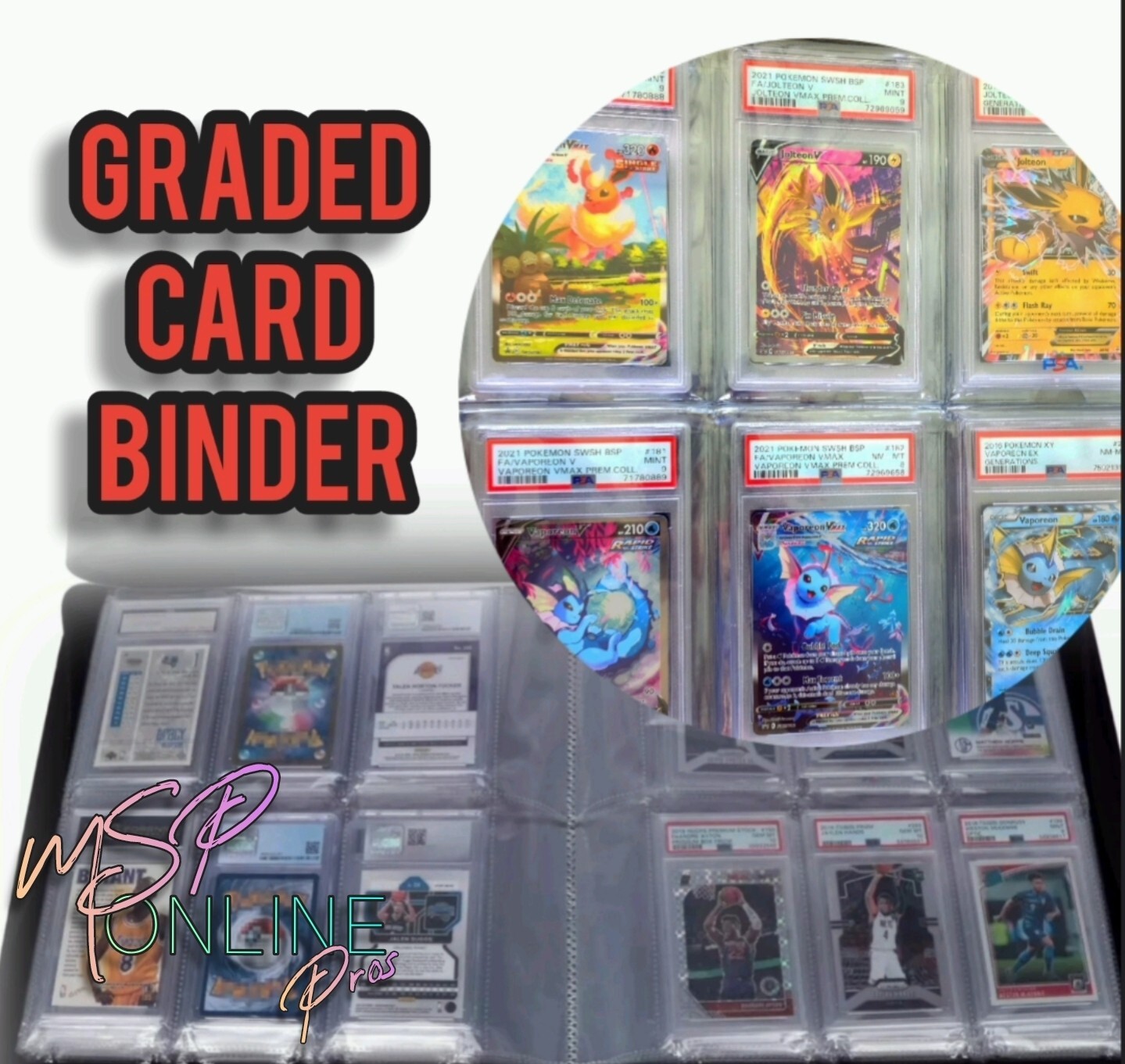 PSA Graded Card Slab Binder | 6-Pocket Zipper Album | Holds 60 Cards CGC AGS PSA Graded Card Slab Binder | 6-Pocket Zipper Album | Holds 60 Cards CGC AGS