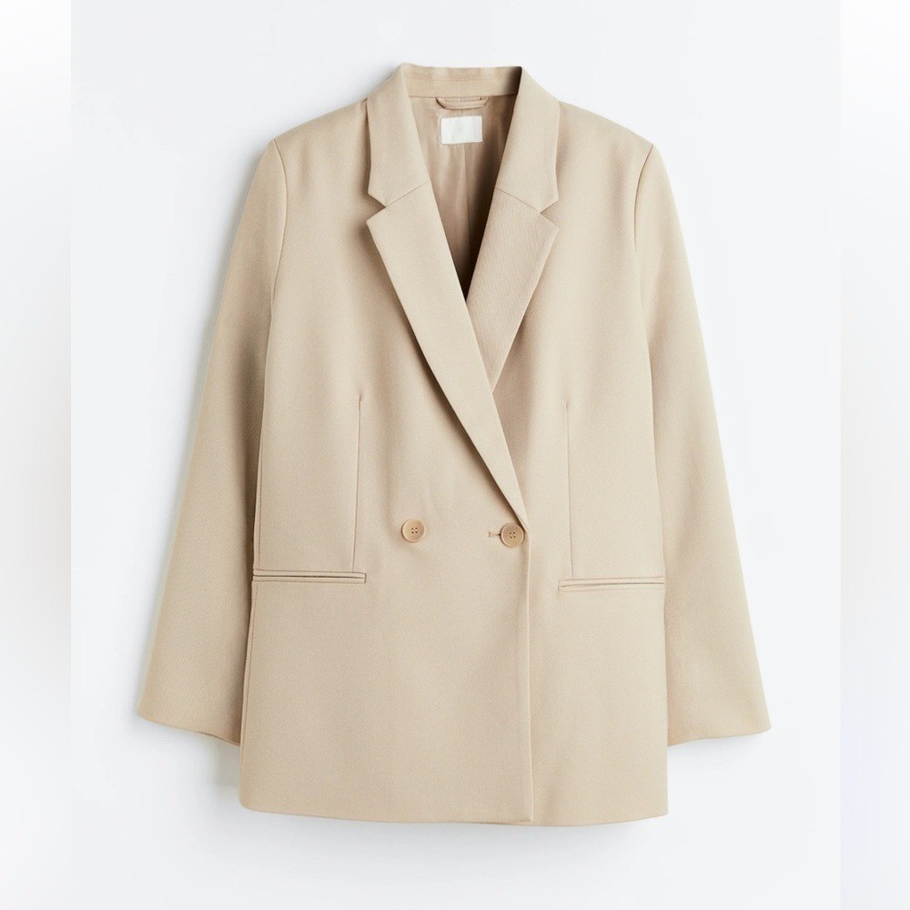 H&M Classic double-breasted Beige Women\'s Blazer size M