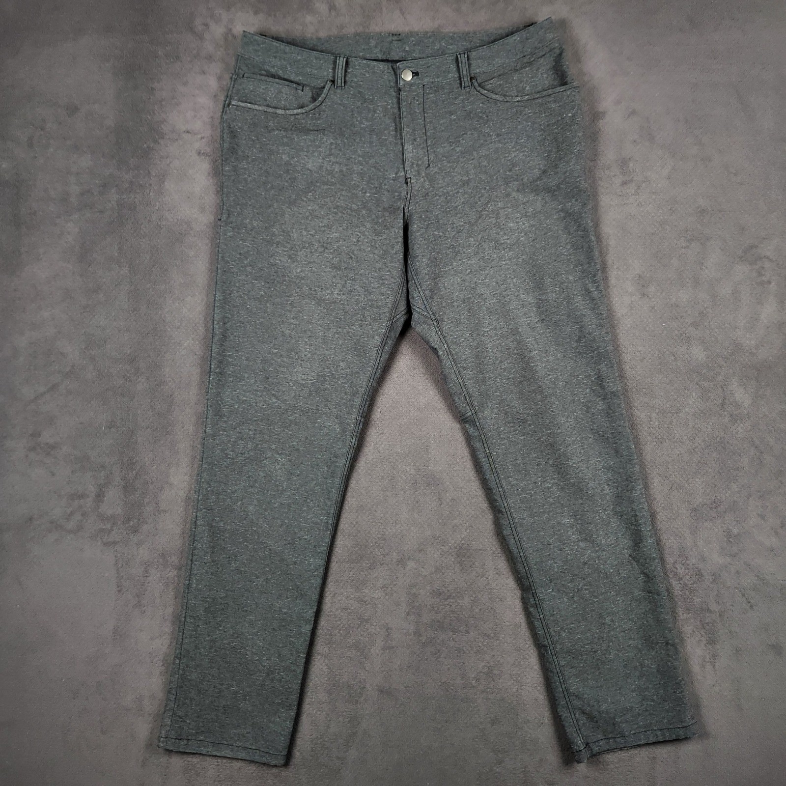 Lululemon ABC Pant Classic Mens 38 Black Heather Tech Canvas 5 Pocket 38x34