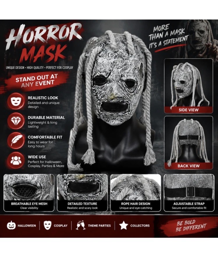 Slipknot Cosplay Mask Latex Horror Halloween Costume Party Event Adult Prop