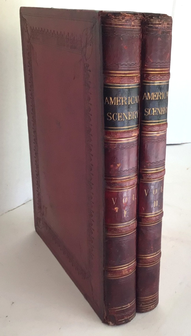 Bartlett American Scenery 2 Volume Set Deluxe Red Morocco 1855 Complete VGC
