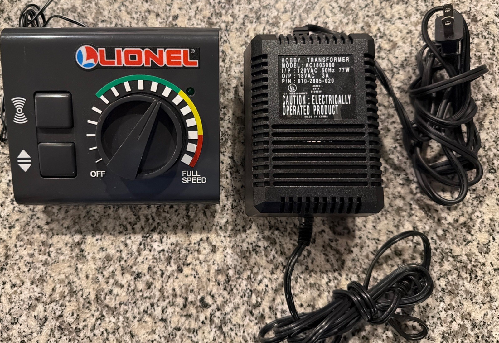 Lionel 2885 O GAUGE 40 WATT Model Railroad Speed Controller + POWER SUPPLY Works