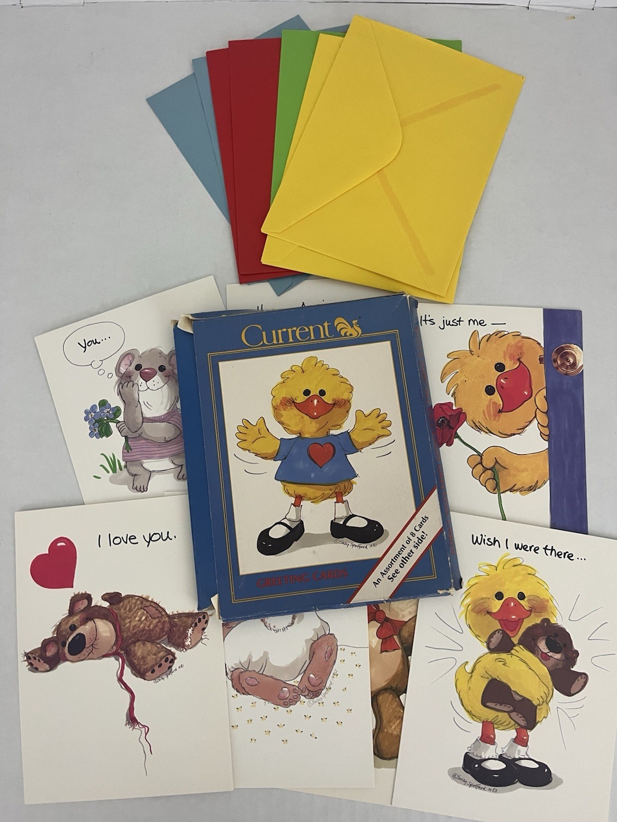 Vtg Current Greeting Cards Suzy's Zoo Assortment Lot of 7 Birthday Anniversary +