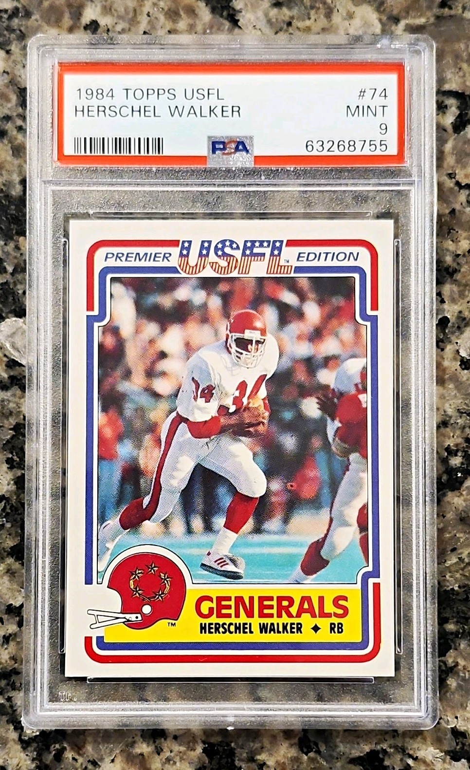 1984 Topps USFL Herschel Walker RC #74 New Jersey Generals PSA 9 Graded 1984 Topps USFL Herschel Walker RC #74 New Jersey Generals PSA 9 Graded