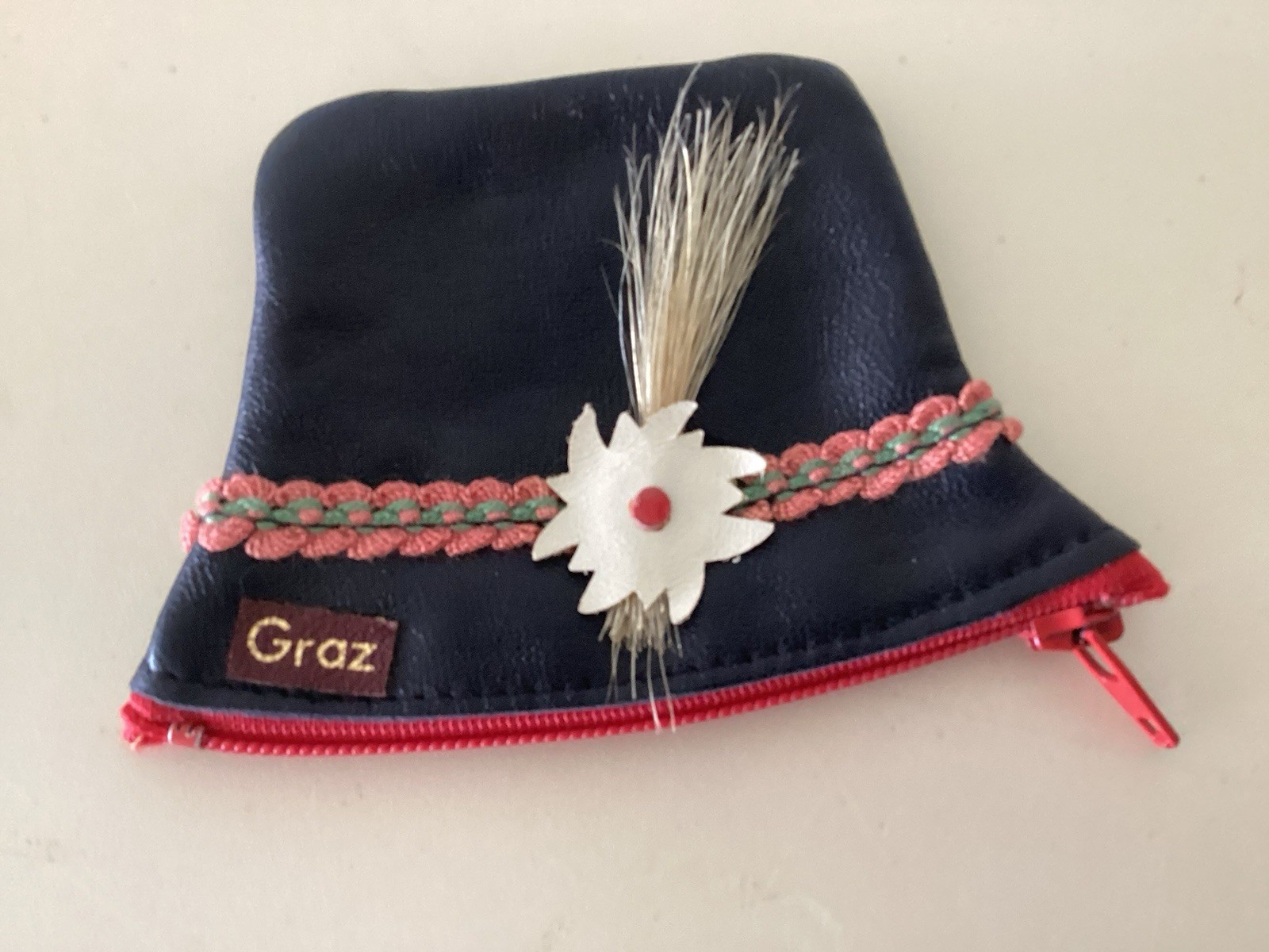 Vtg Mini Leather Graz Tyroleon Hat Change Purse 3” Vtg Mini Leather Graz Tyroleon Hat Change Purse 3”