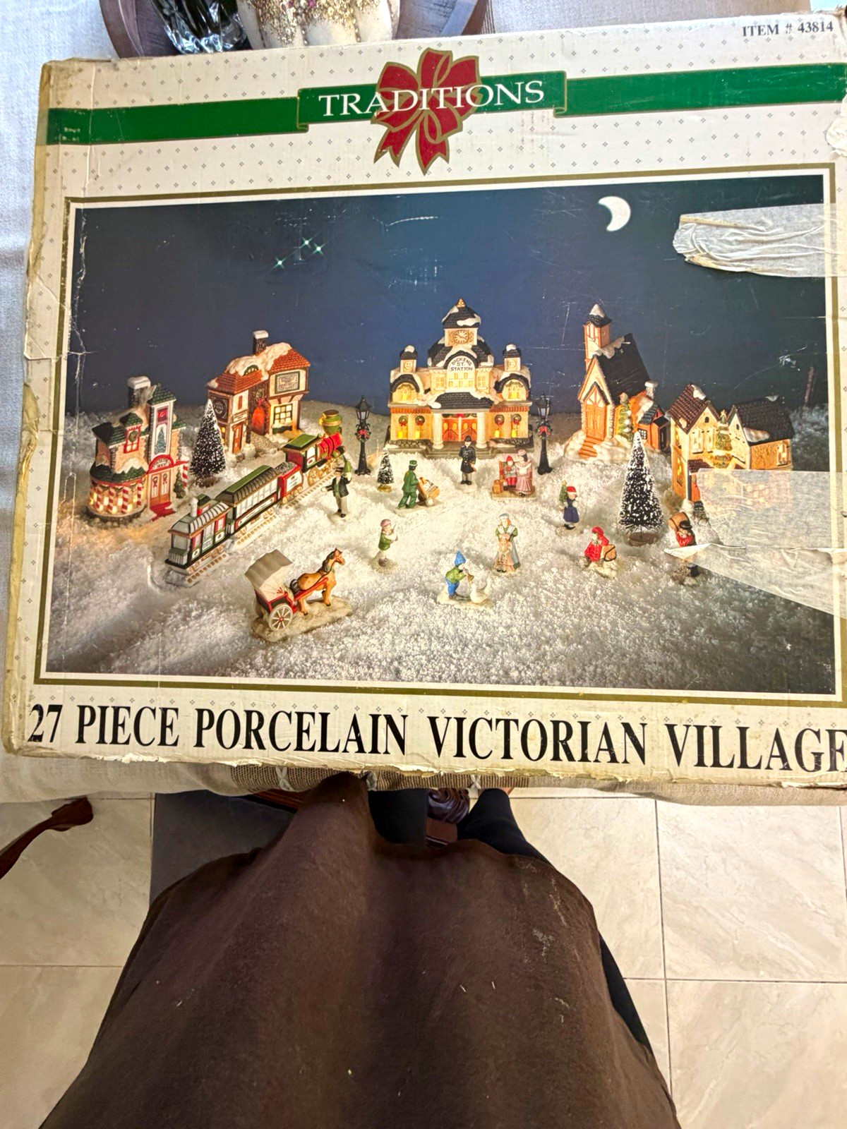 Traditions 27-Piece Porcelain Hand Painted Victorian Village Christmas Set Boxed Traditions 27-Piece Porcelain Hand Painted Victorian Village Christmas Set Boxed