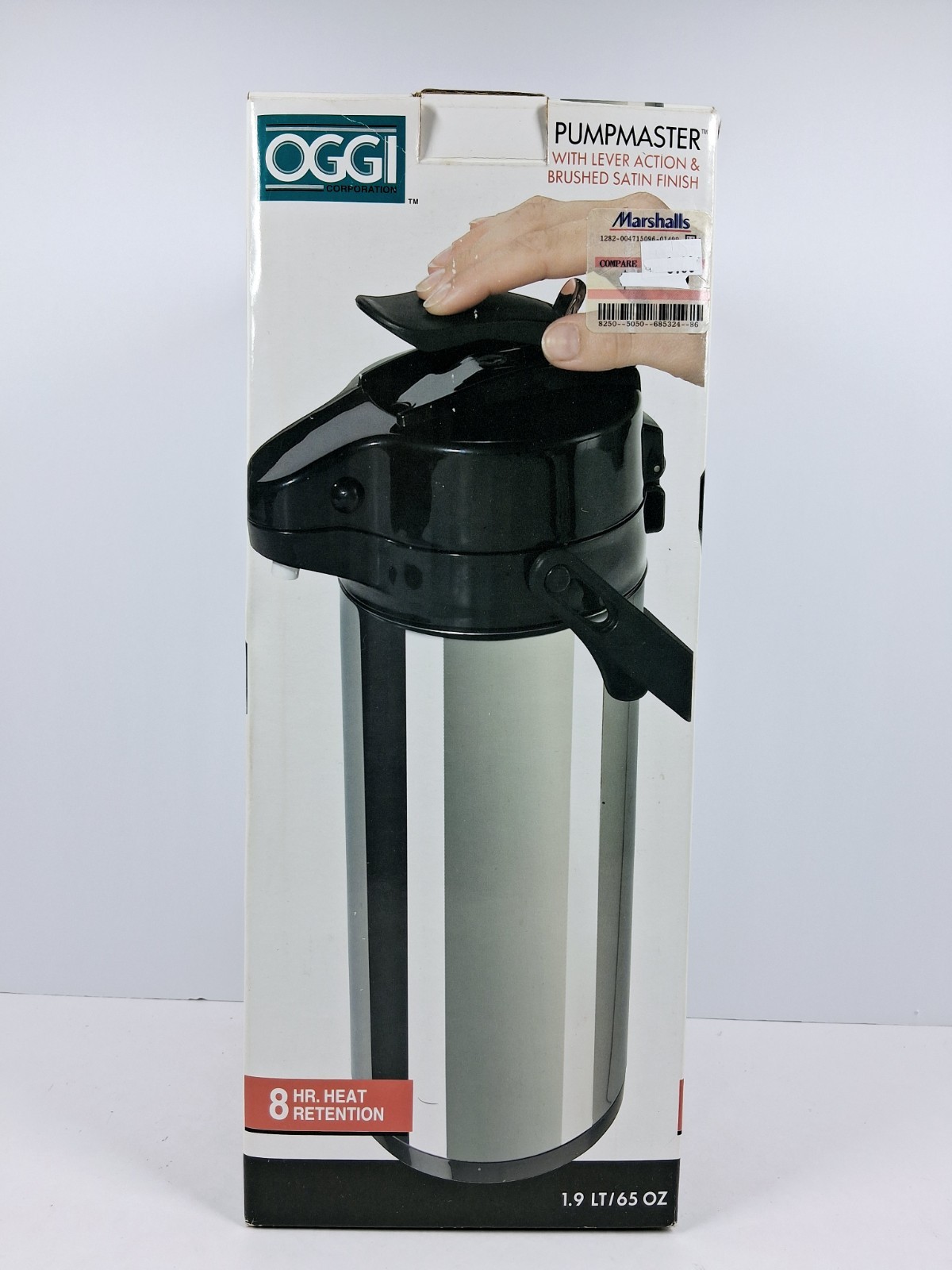 Oggi PumpMaster Stainless 1.9 Liter/65 Oz Beverage Server Thermal Hot Coffee