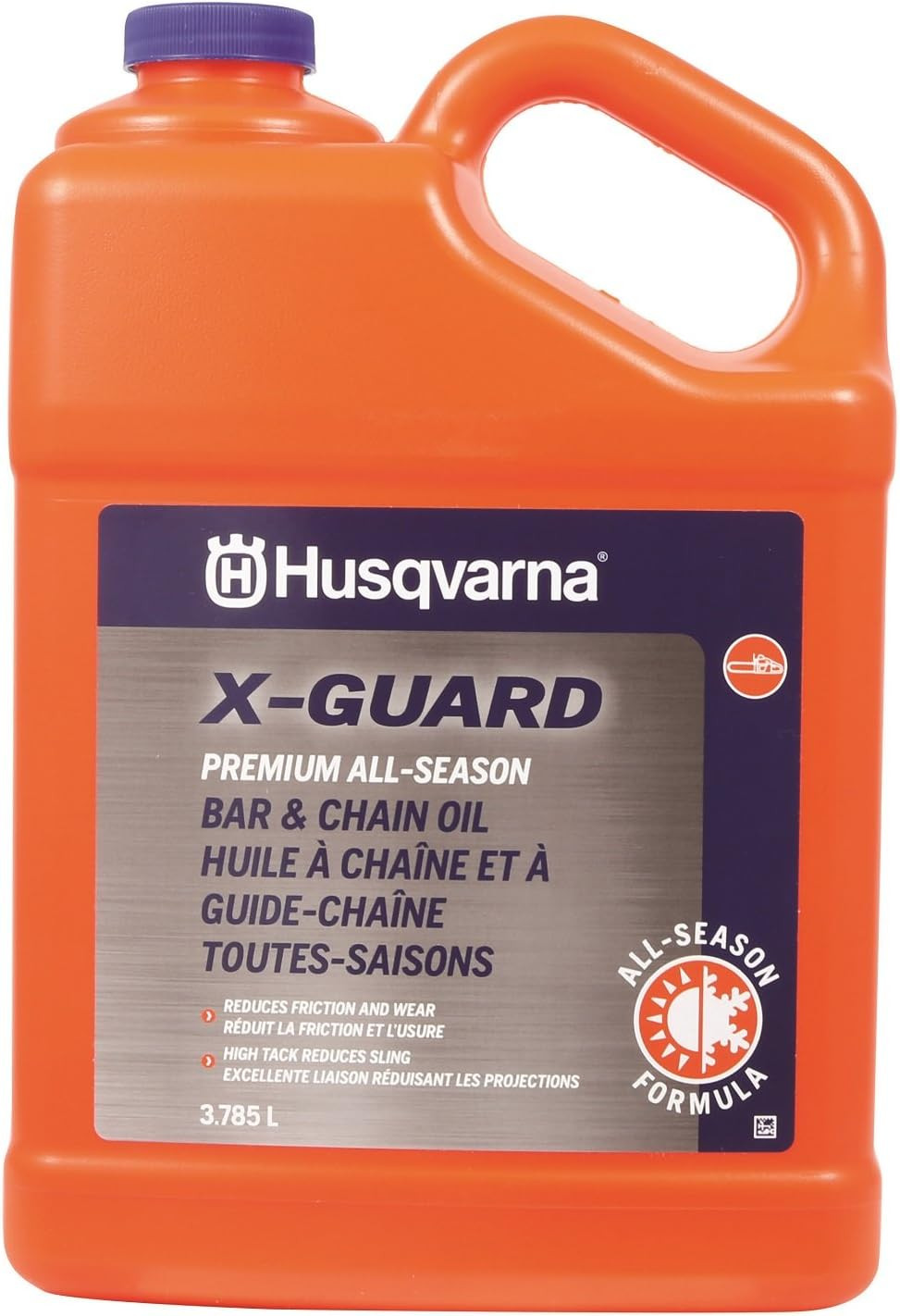 Husqvarna X-Guard Premium All Season Bar & Chain Oil, 1 Gallon, Grey (593272002)