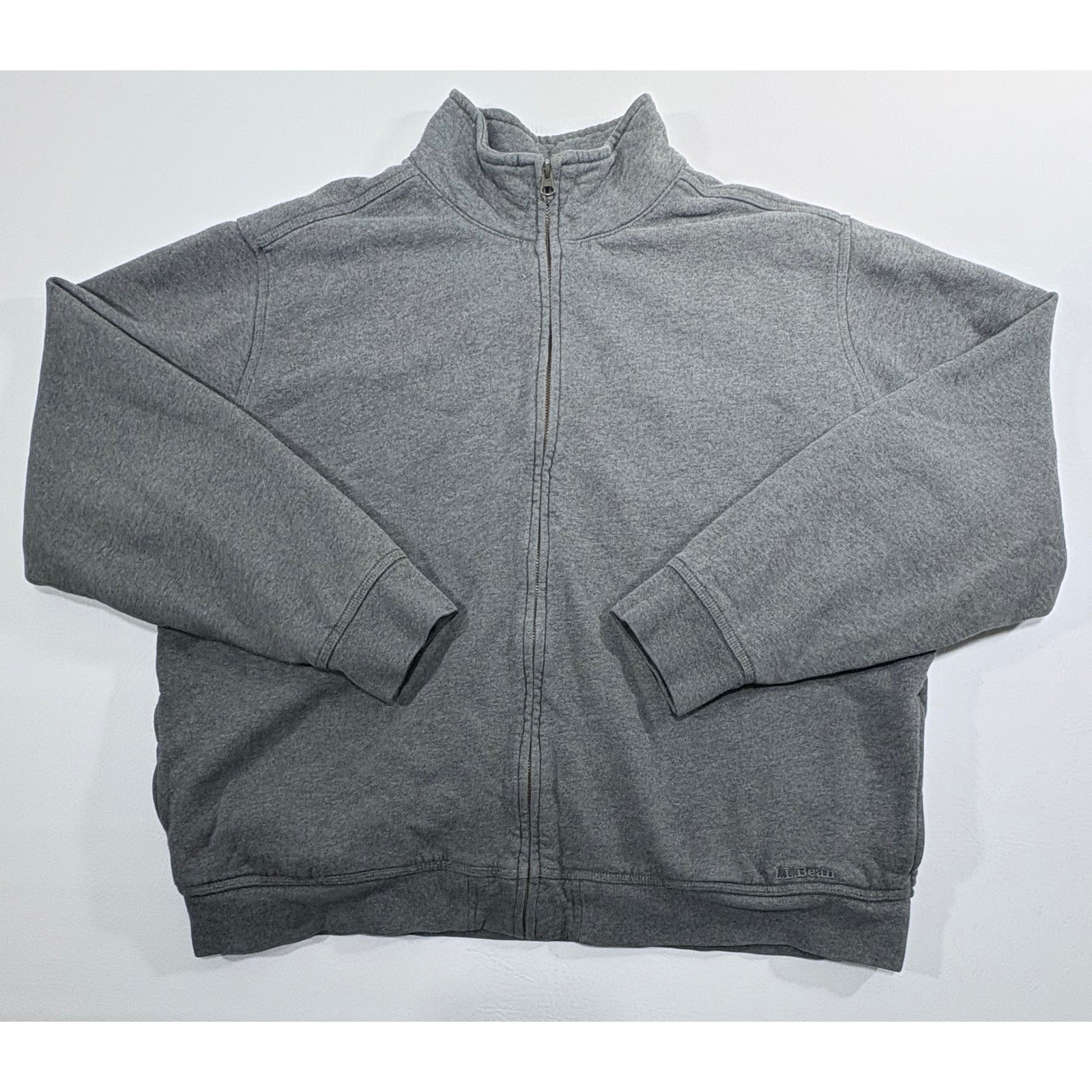 LL Bean Katahdin Iron Works Mens XL Gray Sherpa Lined Full Zip Jacket 285372