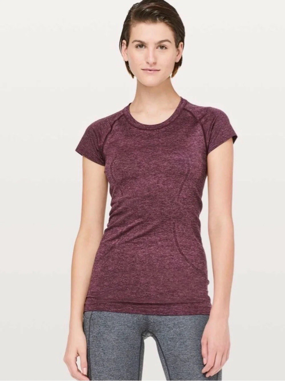 Lululemon Shirt Women 4 Burgundy Swiftly Tech Short Sleeve Seamless Lightweight Lululemon Shirt Women 4 Burgundy Swiftly Tech Short Sleeve Seamless Lightweight