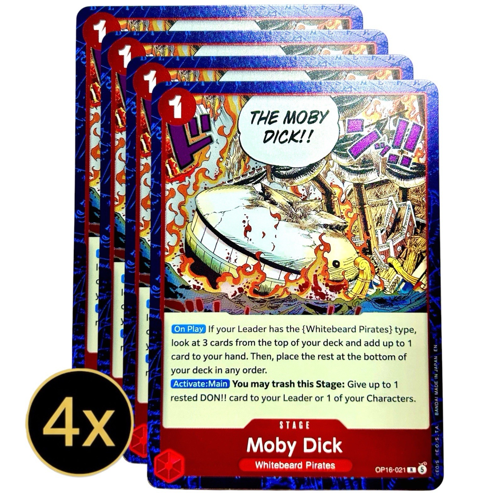 4x Moby Dick OP16 One Piece Foil Playset NM #OP16-021