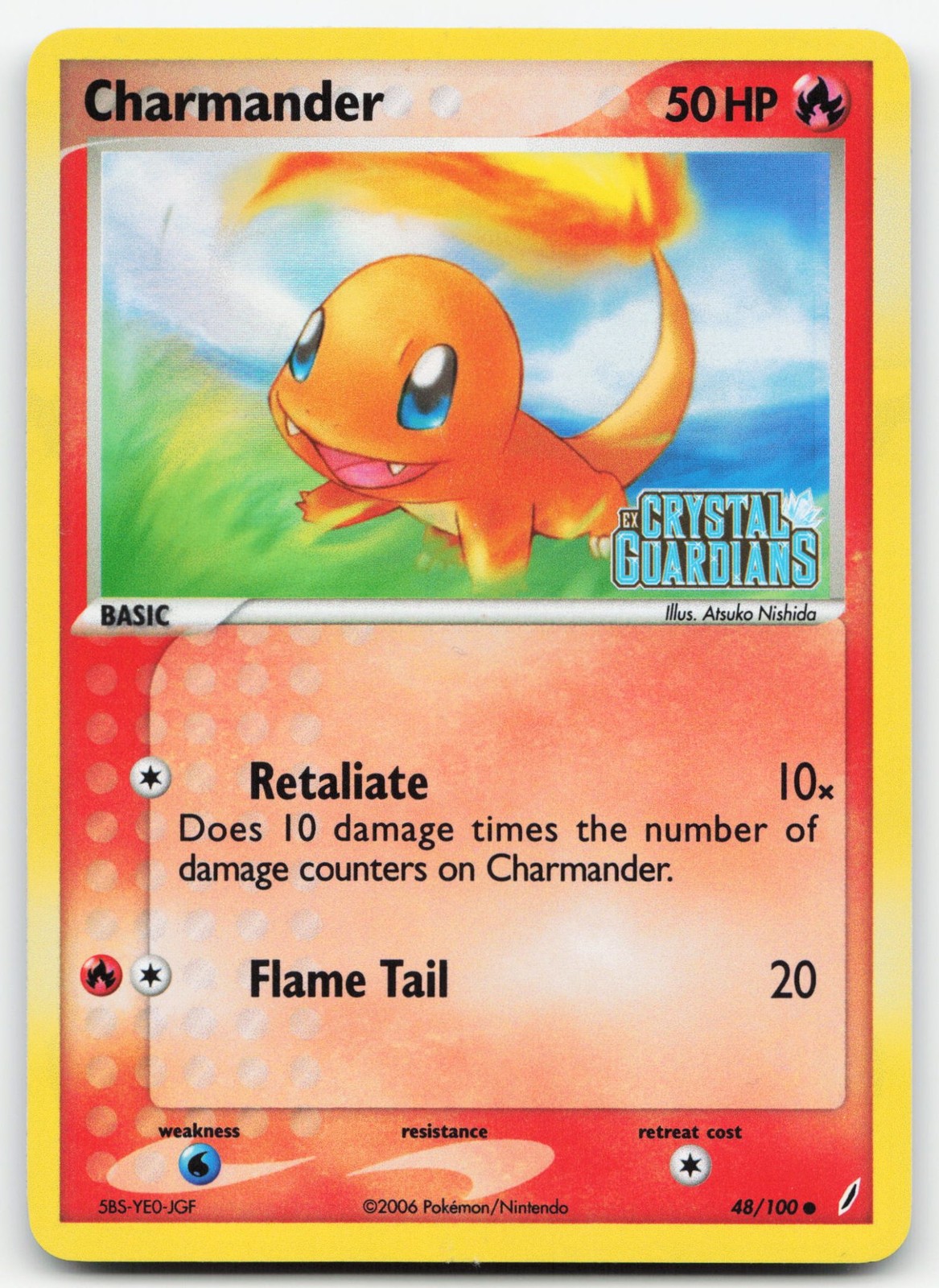 Charmander 48/100 - EX Crystal Guardians Reverse Holofoil NM Charmander 48/100 - EX Crystal Guardians Reverse Holofoil NM