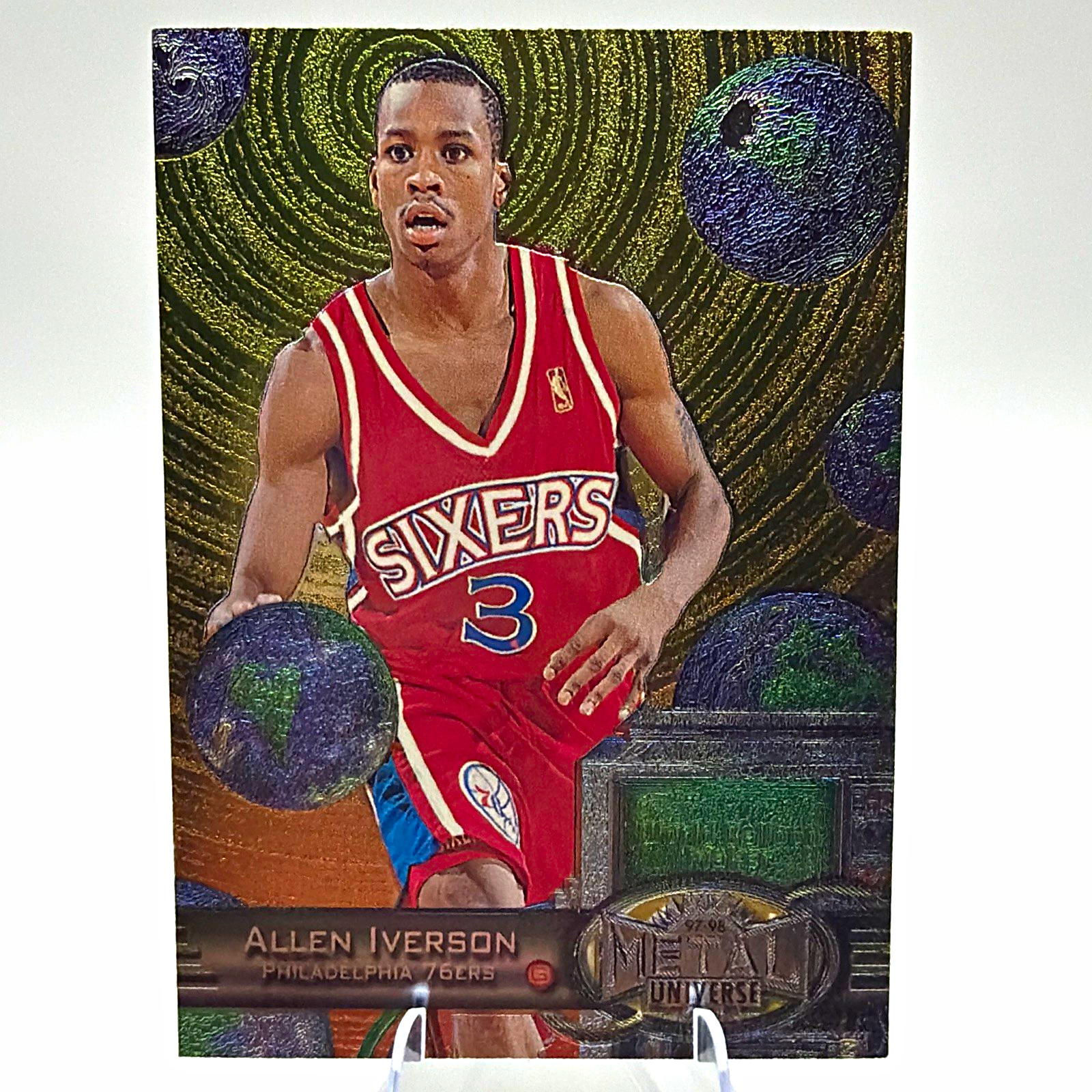 SkyBox 1997-98 Metal Universe Reebok Gold Allen Iverson #20 76ers Card