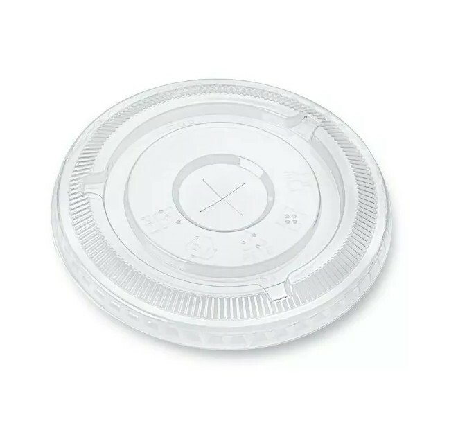 F98/98mm PET Clear Round Flat Lids (1000] Fits 14/16/20/24 oz- Restaurant Style 